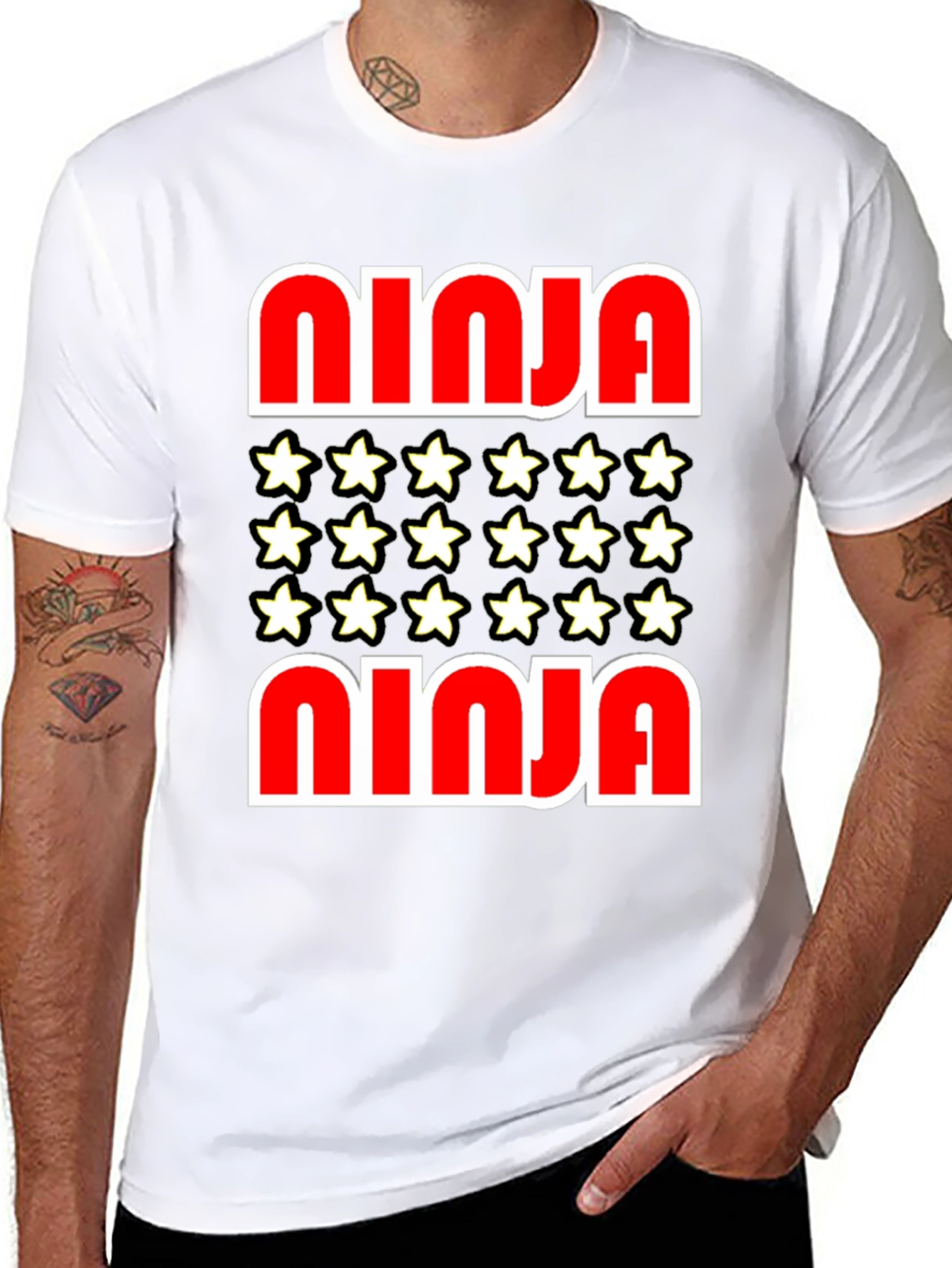 Ninja Star Graphic Tee - Stylish Cotton Blend Shirt
