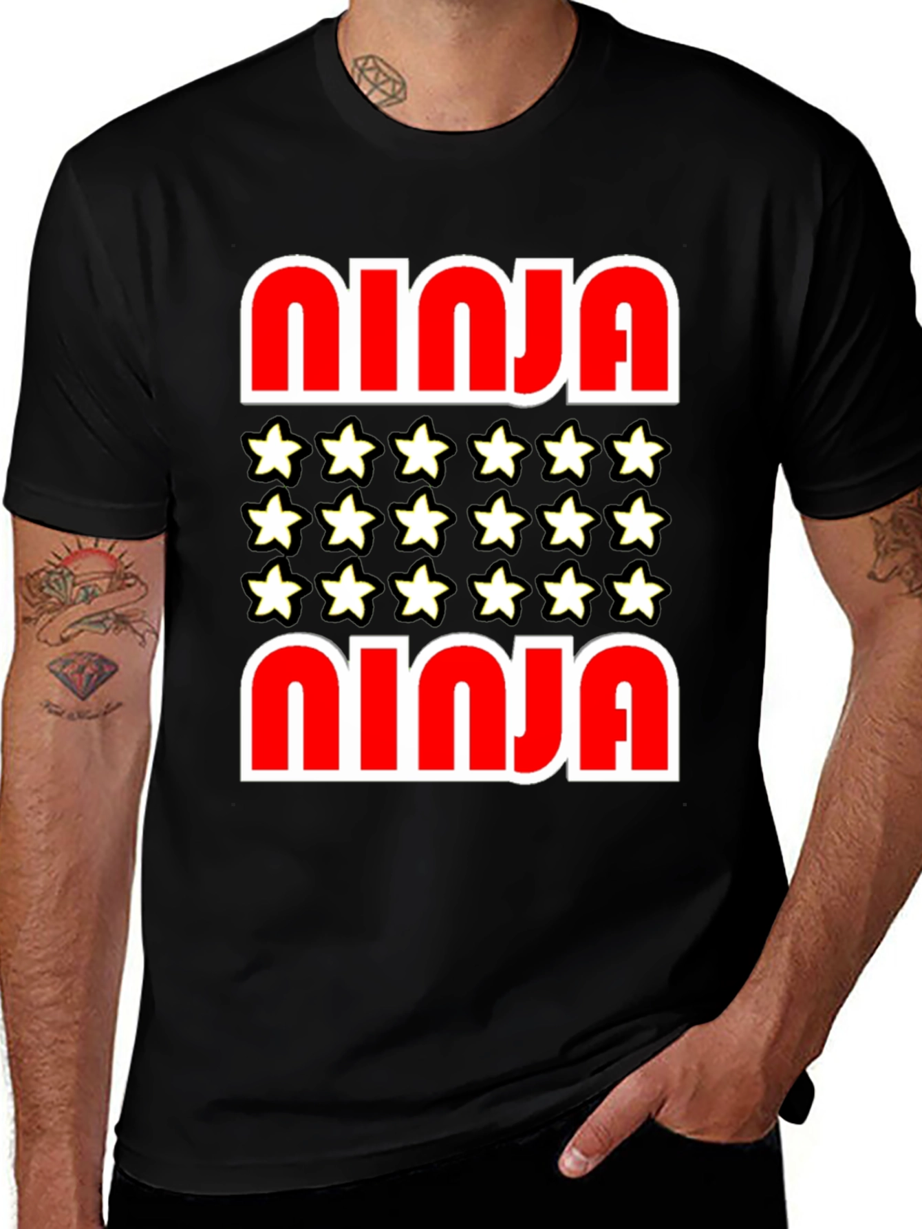 Ninja Star Graphic Tee - Stylish Cotton Blend Shirt