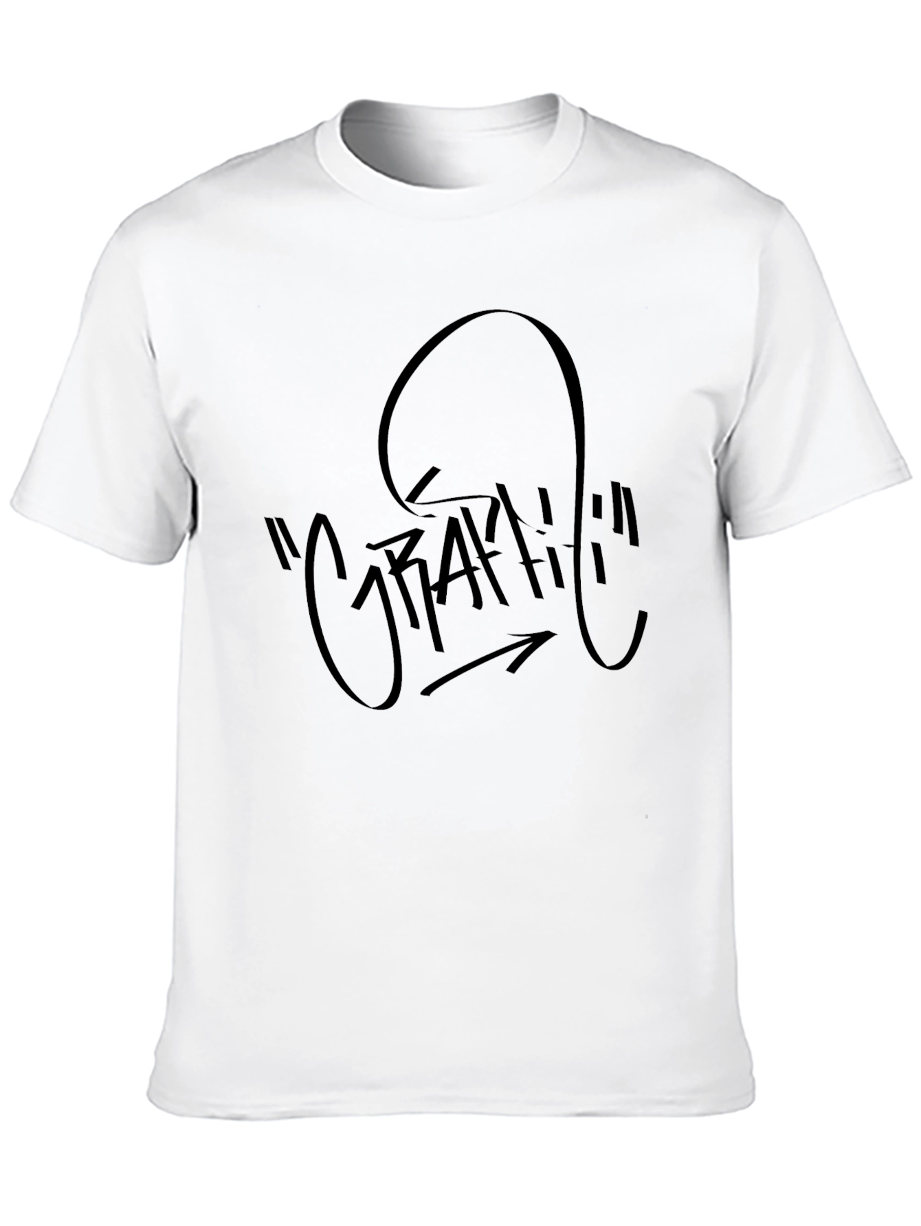 Mens Black Graffiti Graphic Print T-Shirt