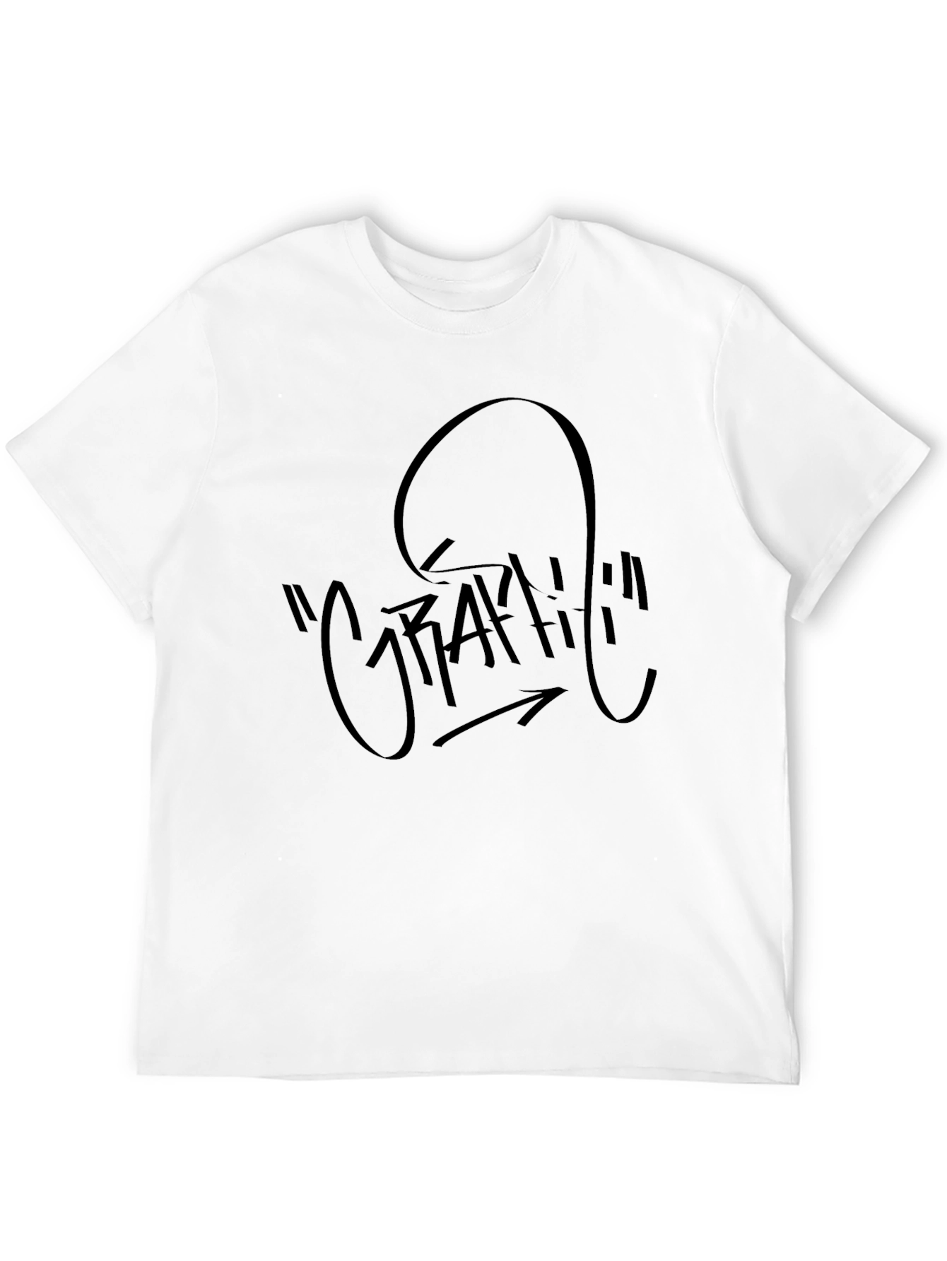 Mens Black Graffiti Graphic Print T-Shirt