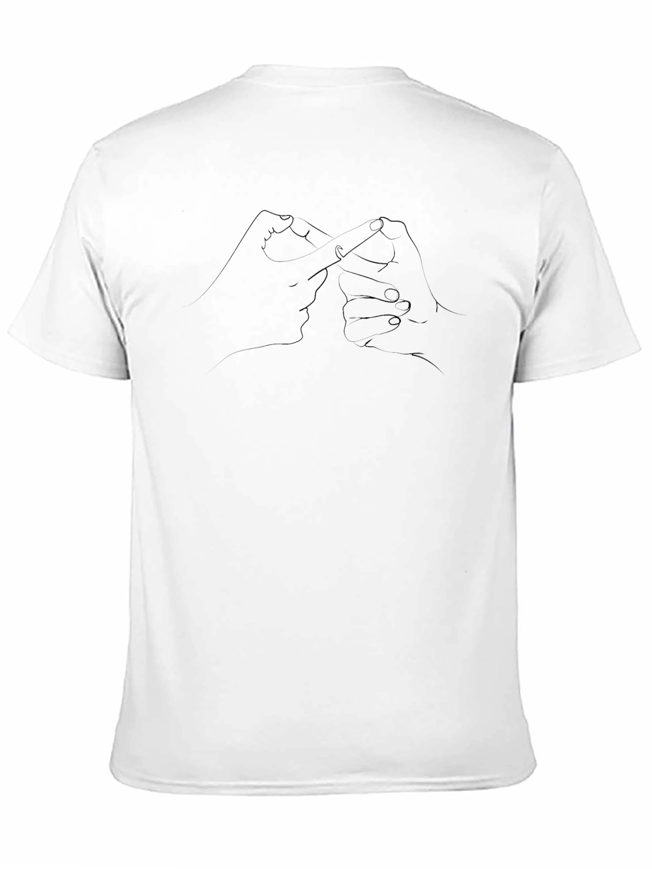 Geometric Hand Gesture Graphic Tee - Black