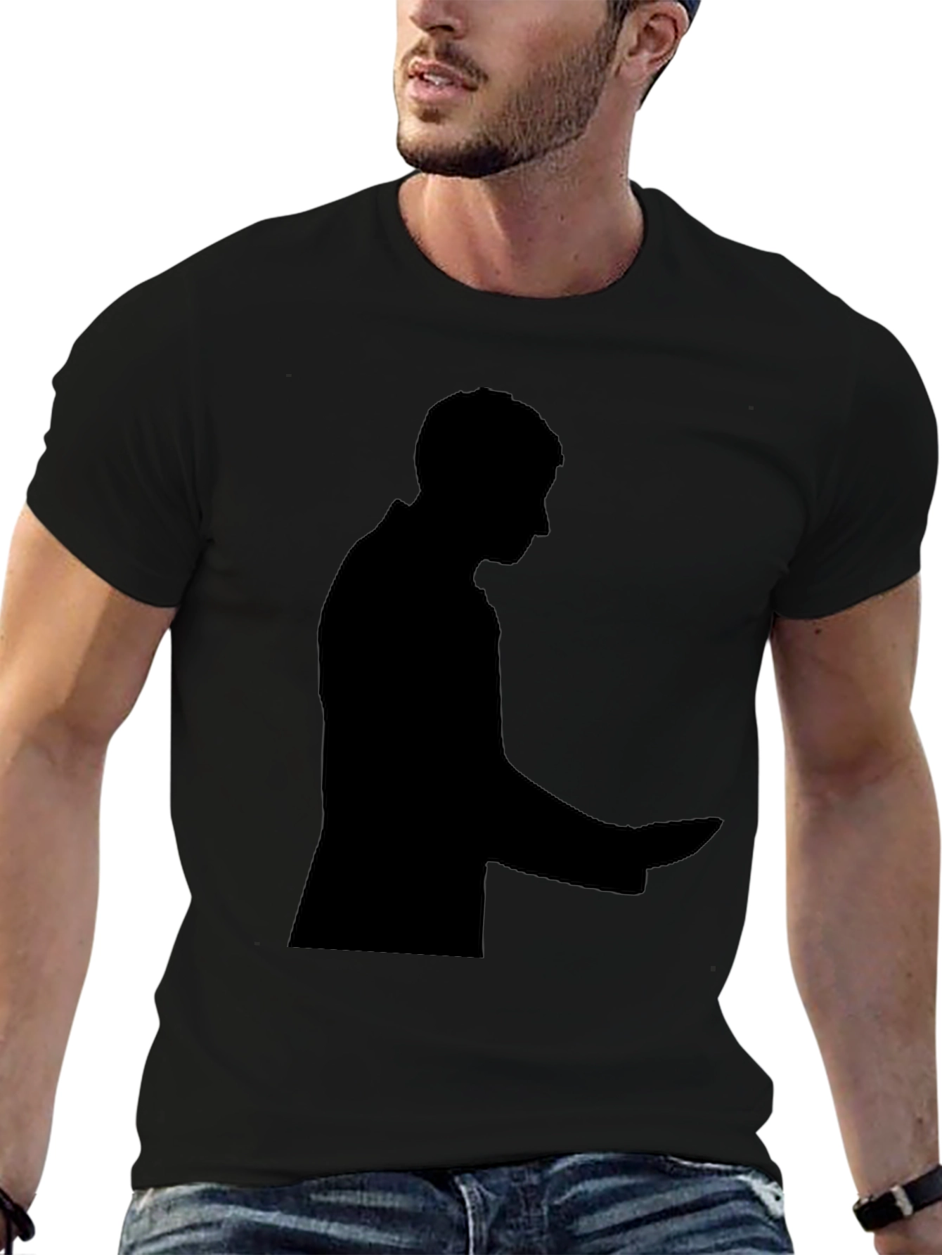 Silhouette Graphic Tee - Soft Black Cotton