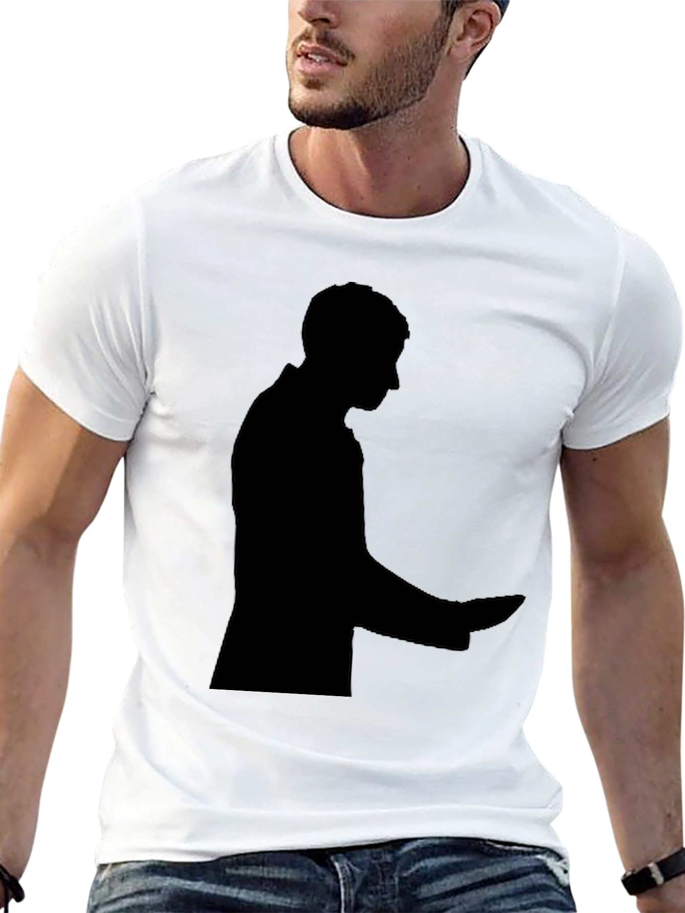 Silhouette Graphic Tee - Soft Black Cotton