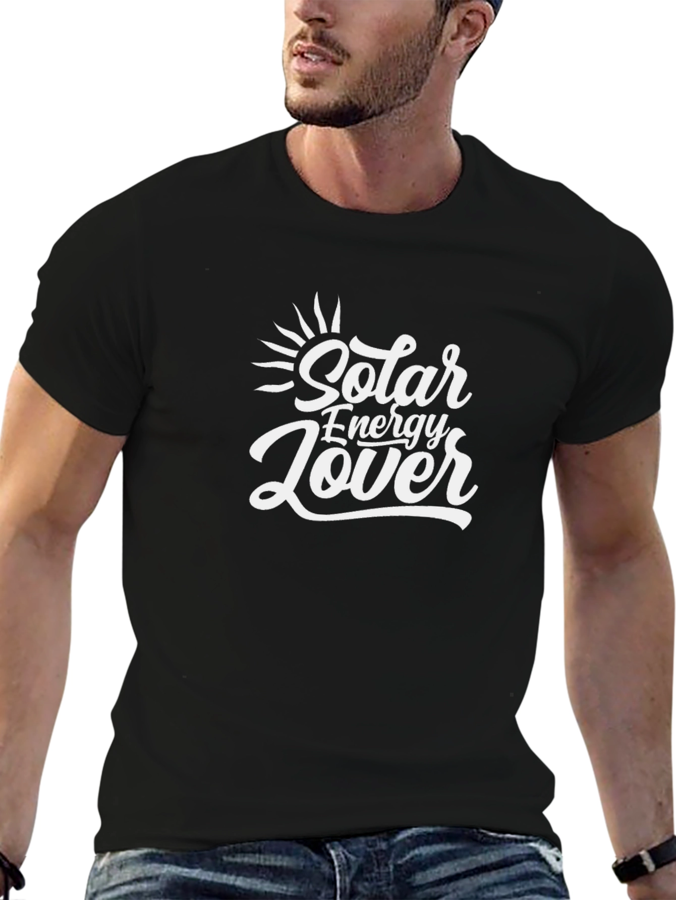 Solar Energy Lover Black Graphic Tee