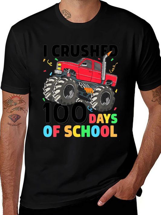 100 Days of School Monster Truck T-Shirt