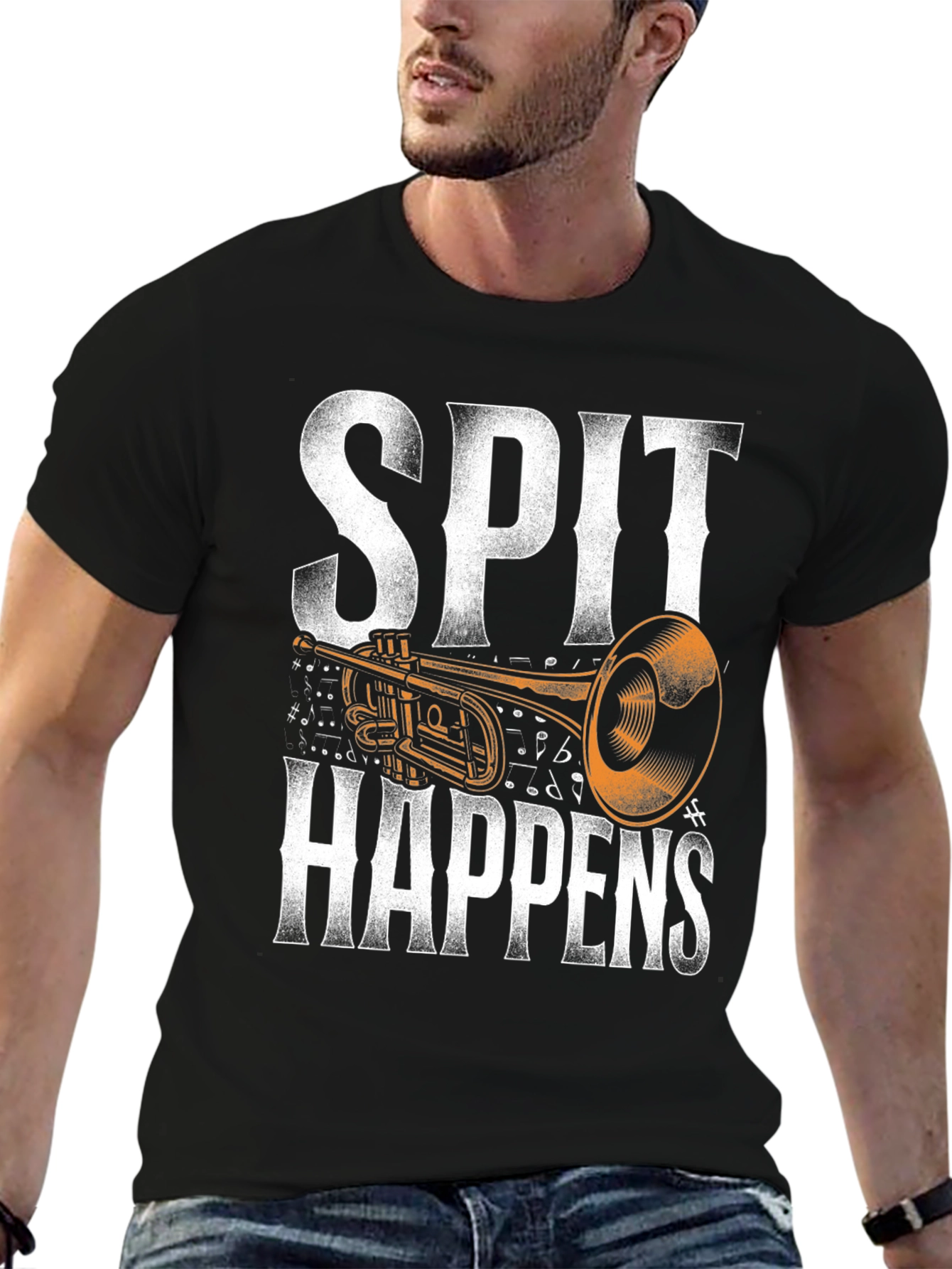 Spit Happens Trumpet Graphic Tee