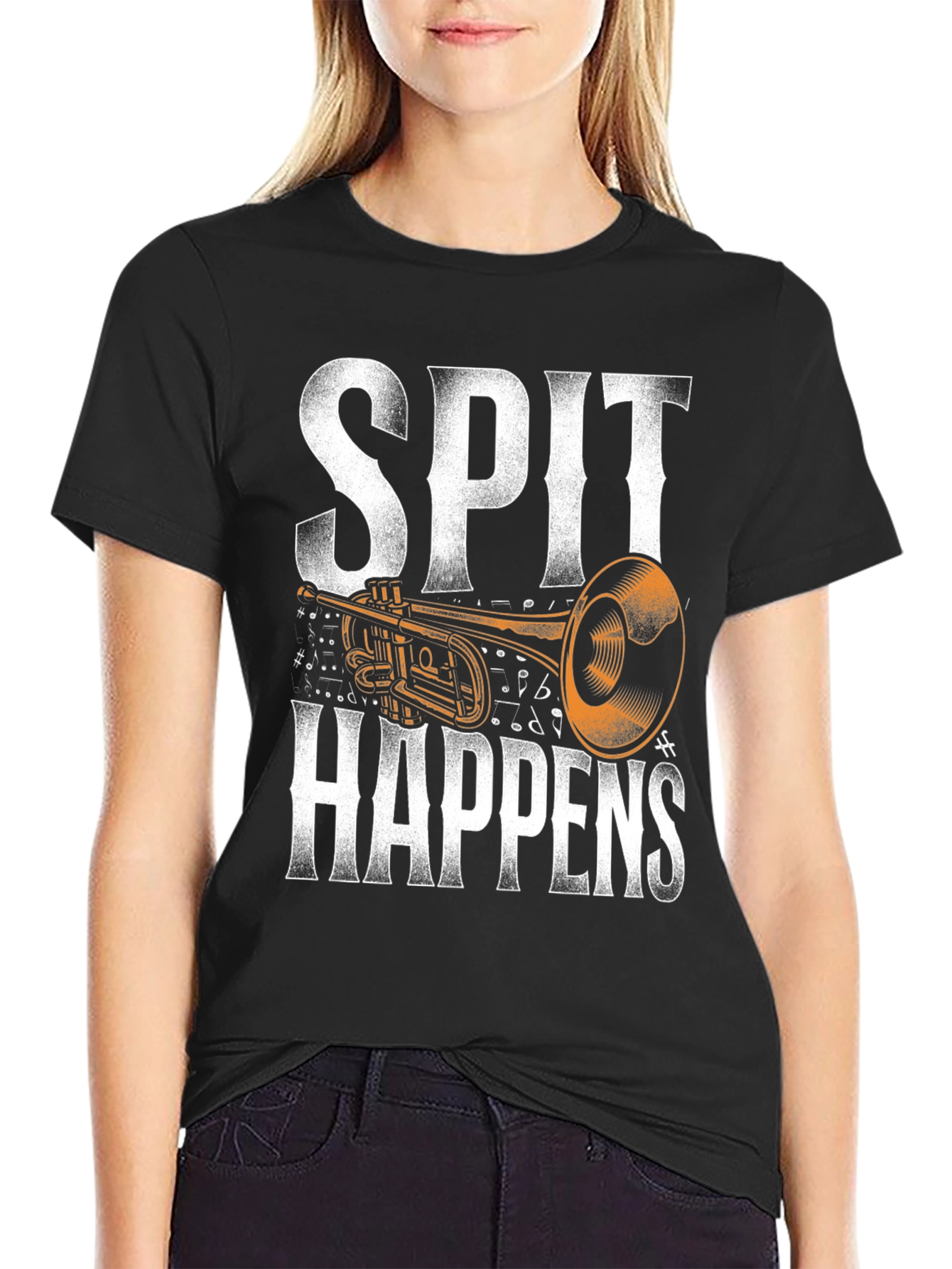 Spit Happens Trumpet Graphic Tee