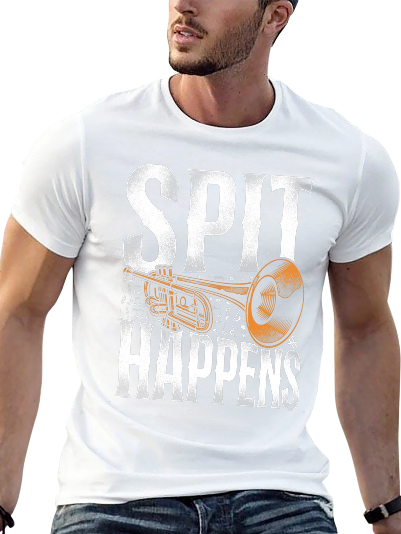 Spit Happens Trumpet Graphic Tee