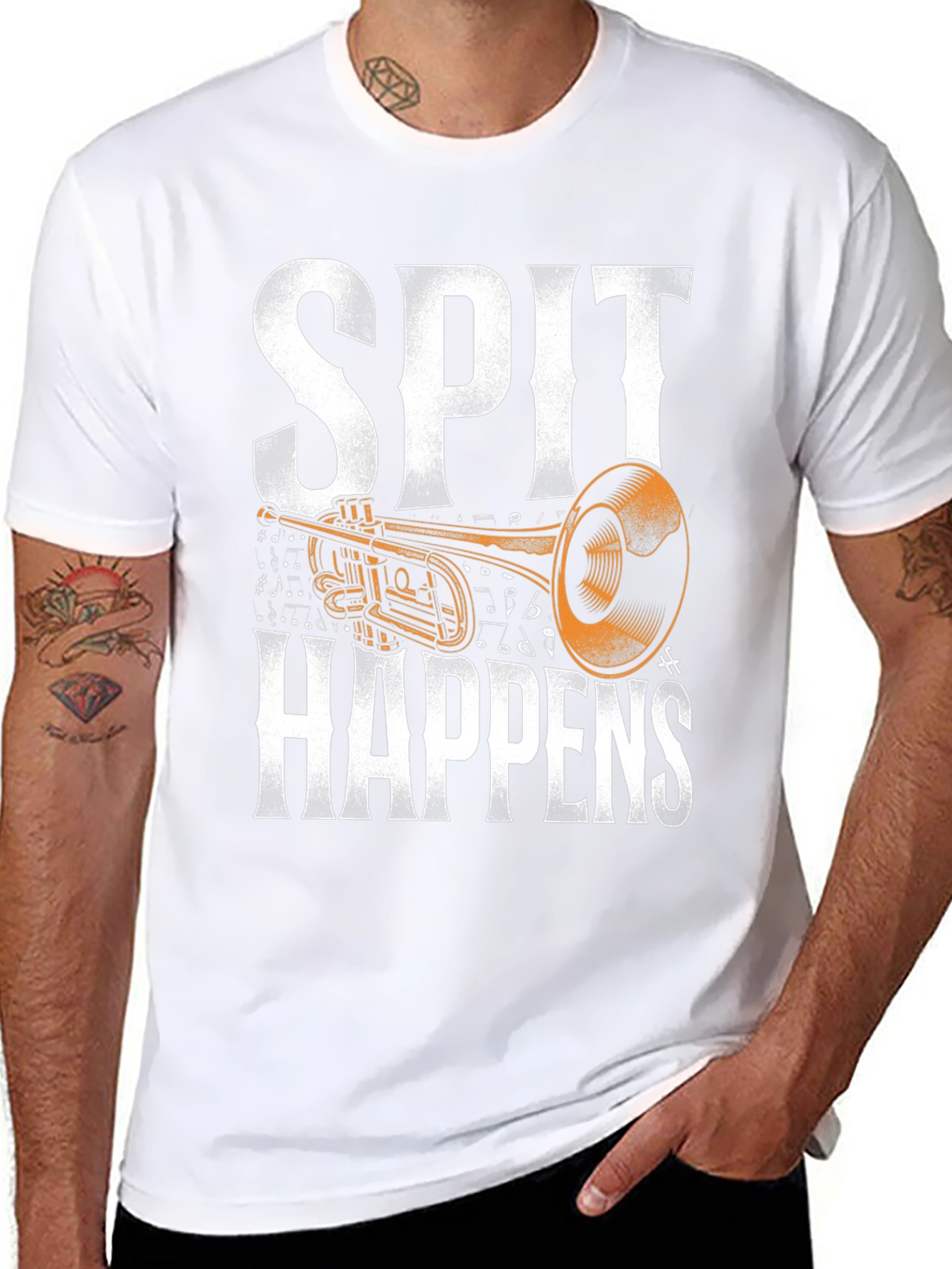 Spit Happens Trumpet Graphic Tee