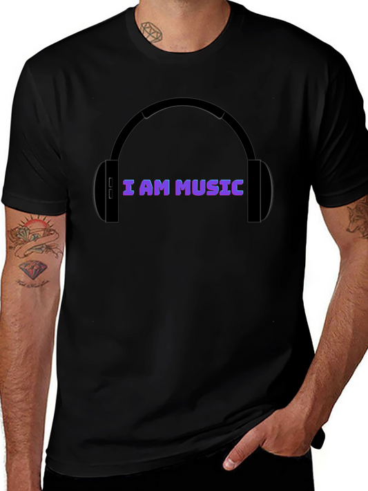 I Am Music Headphones Graphic Tee - Cool & Stylish