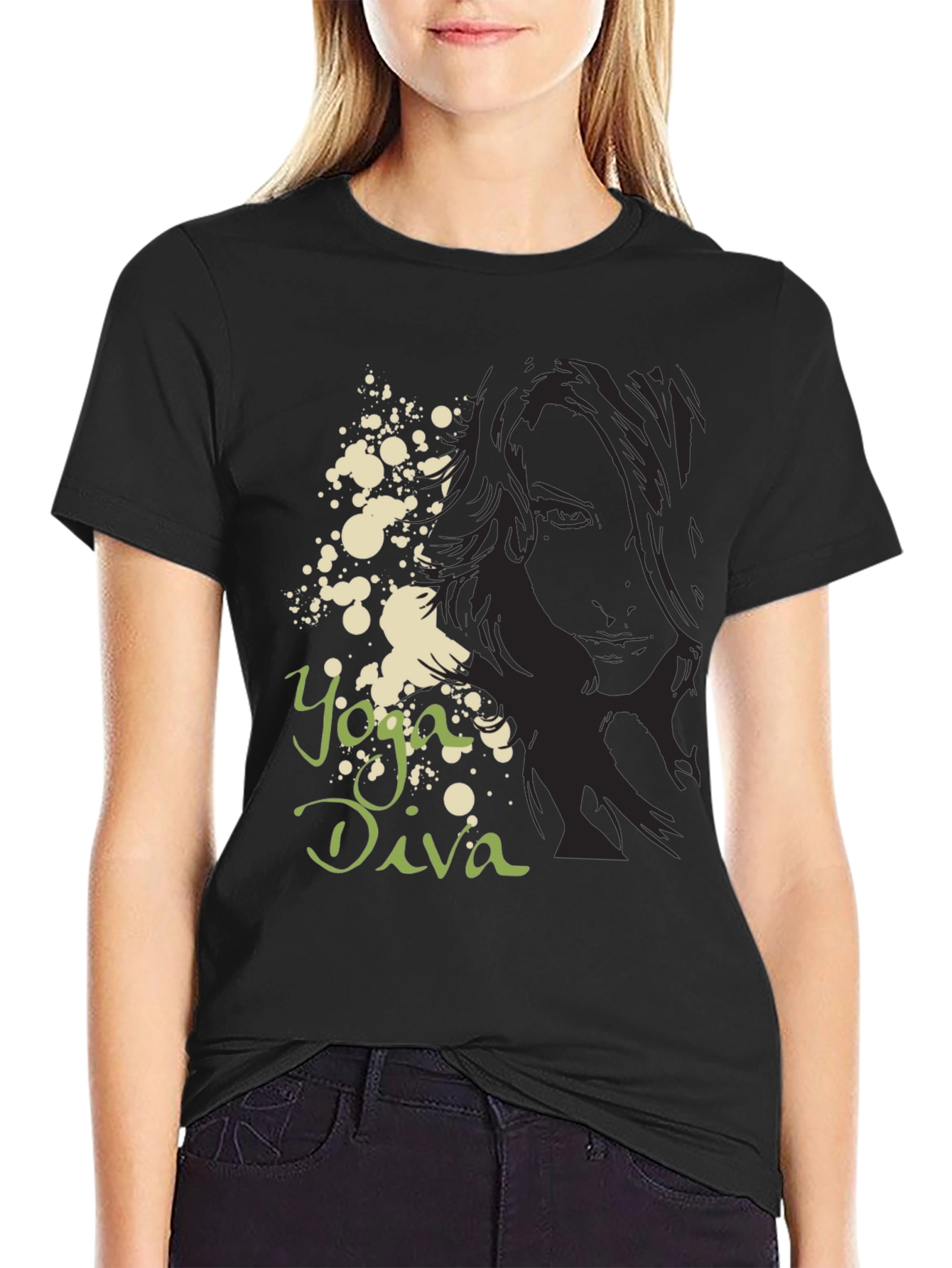 Yoga Diva Graphic Tee - Black Unisex T-Shirt