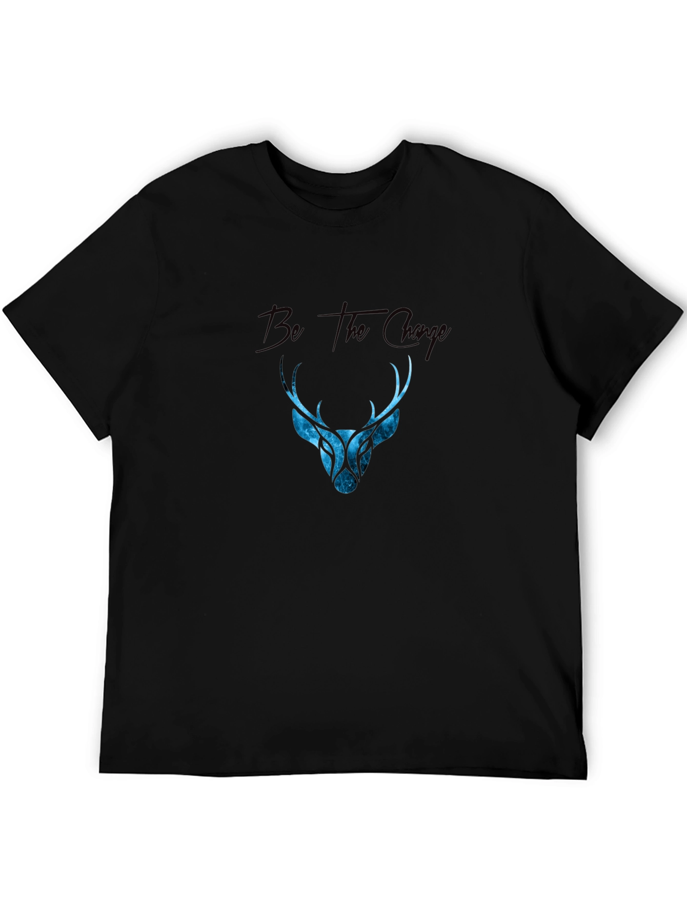 Be The Change Deer Graphic Black T-Shirt