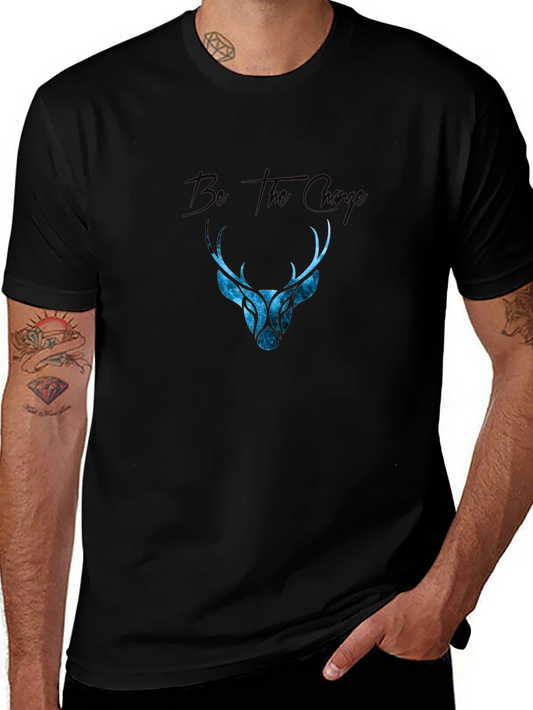 Be The Change Deer Graphic Black T-Shirt
