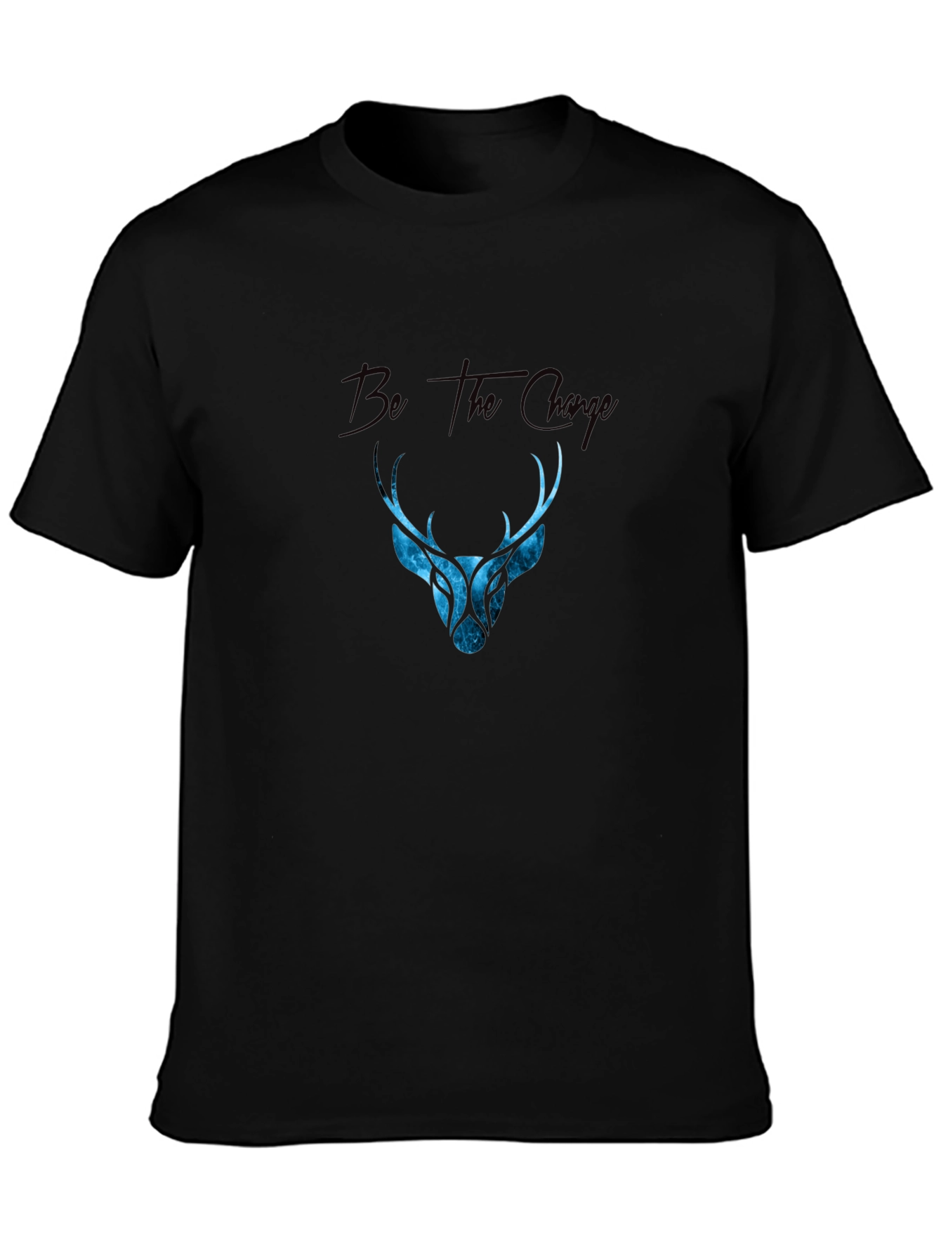 Be The Change Deer Graphic Black T-Shirt