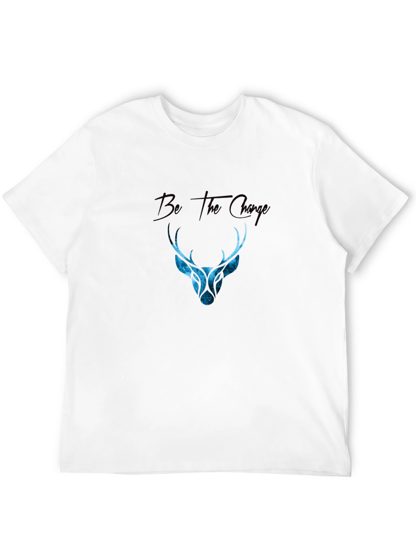 Be The Change Deer Graphic Black T-Shirt