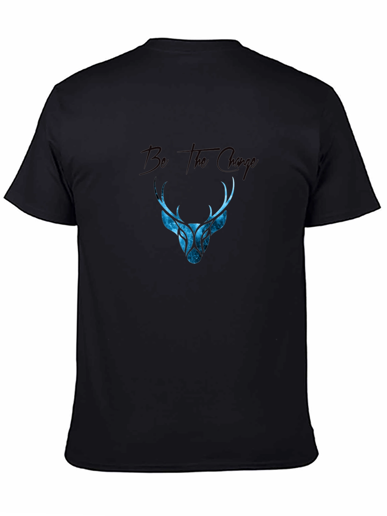 Be The Change Deer Graphic Black T-Shirt