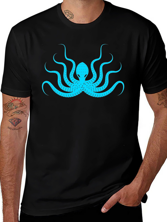 Cool Octopus Graphic Black T-Shirt