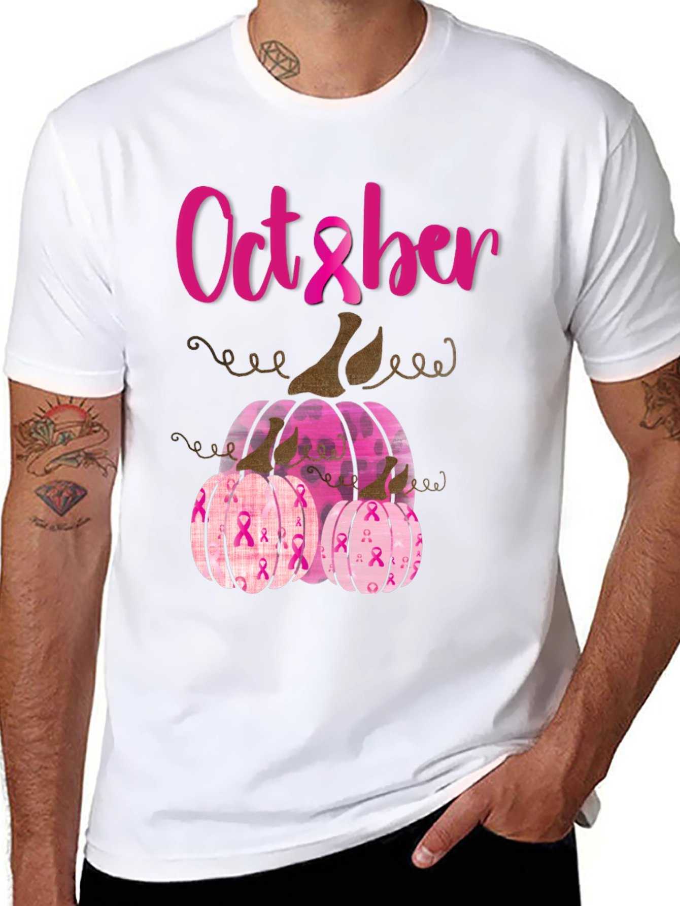October Breast Cancer Awareness Pumpkins T-Shirt