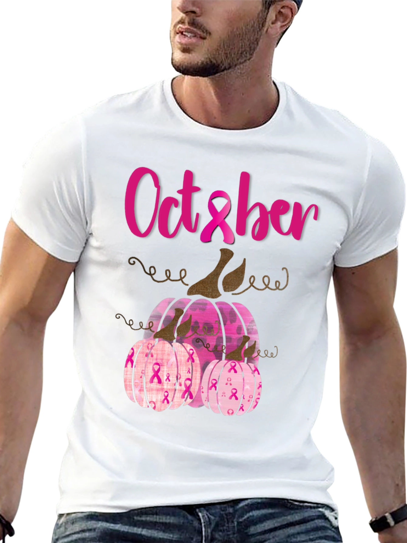 October Breast Cancer Awareness Pumpkins T-Shirt