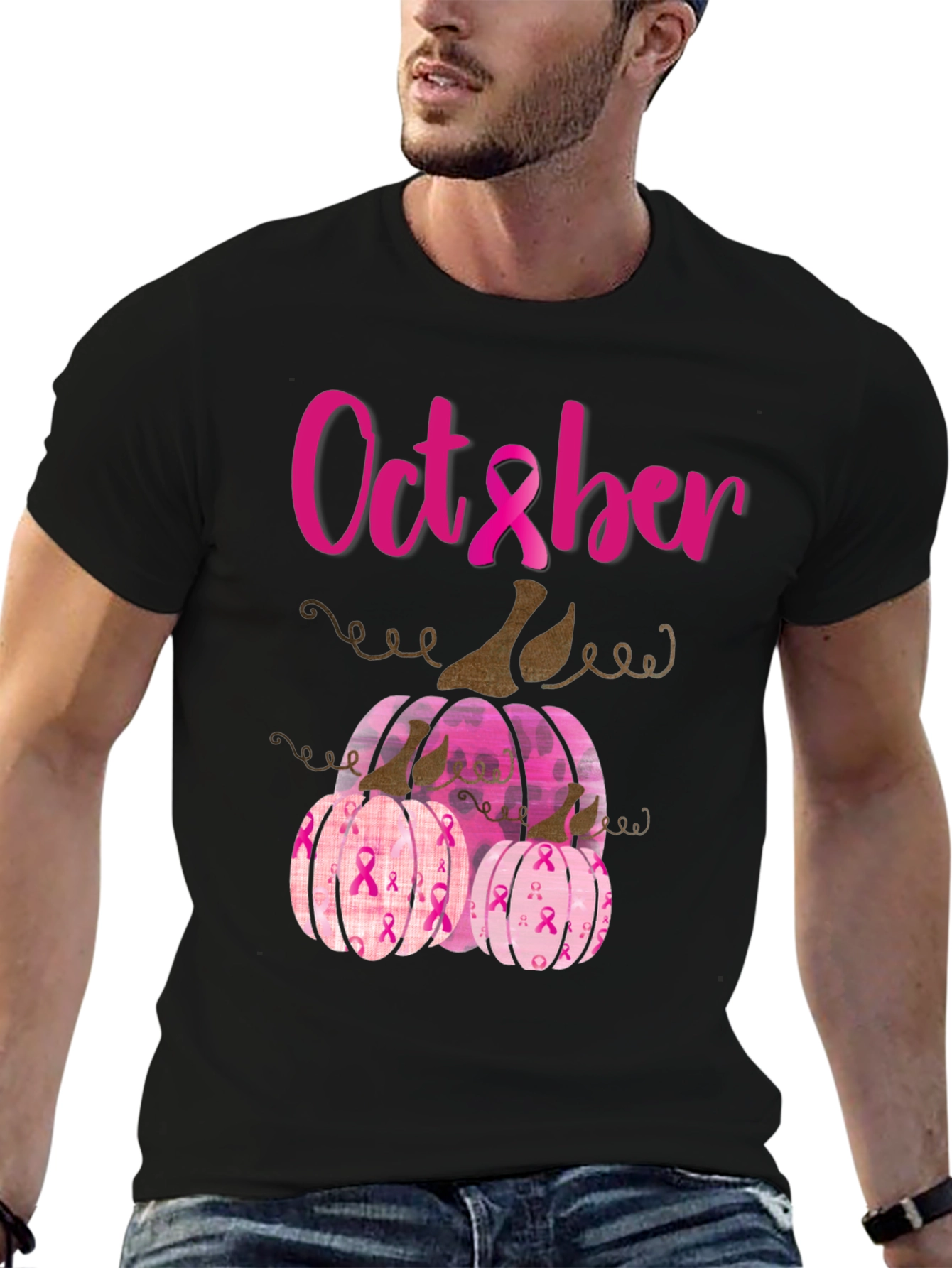 October Breast Cancer Awareness Pumpkins T-Shirt