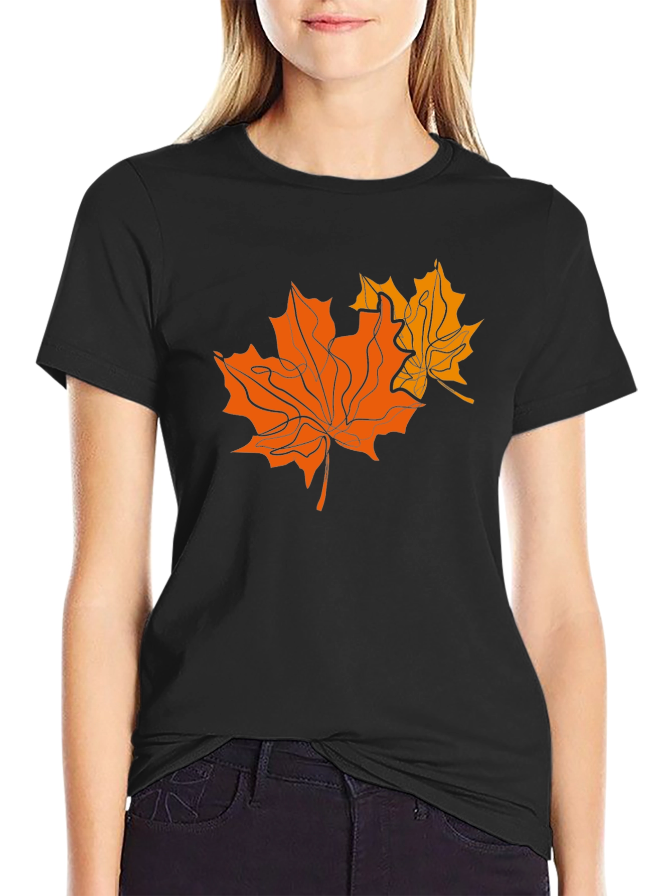 Leaf Graphic T-Shirt - Black