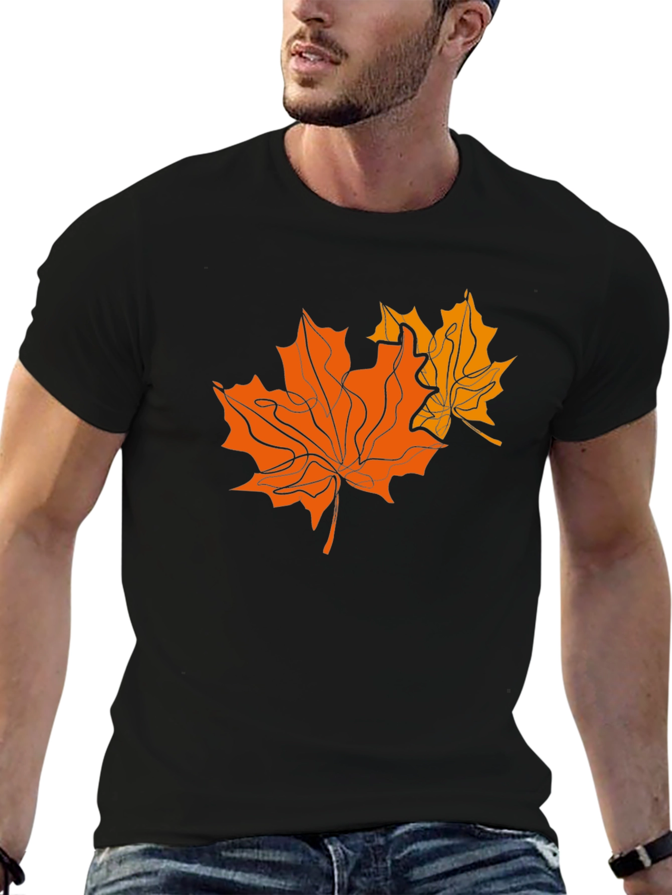 Leaf Graphic T-Shirt - Black