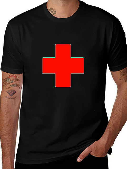 Red Cross Graphic Black T-Shirt