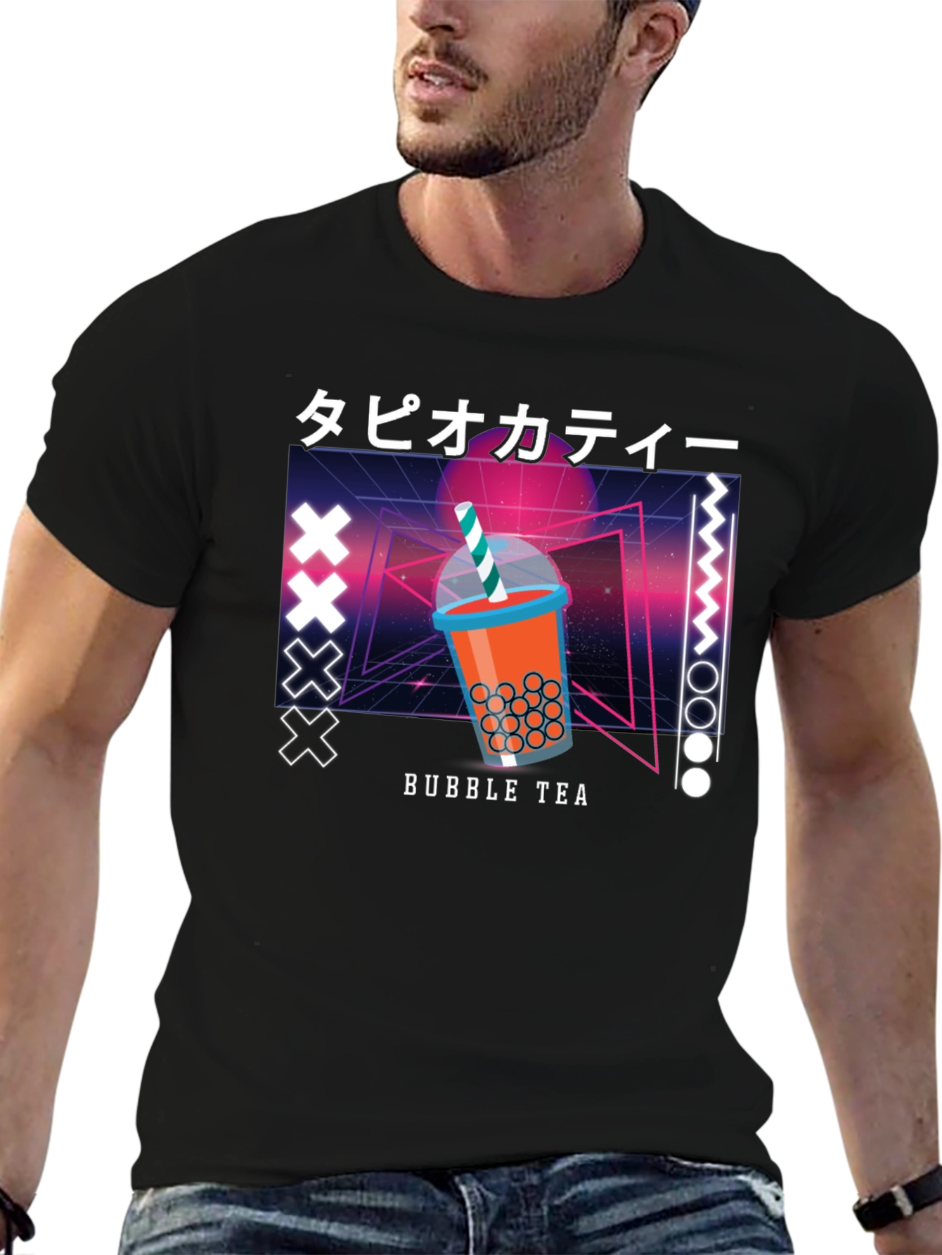 Bubble Tea Graphic Tee - Retro Design