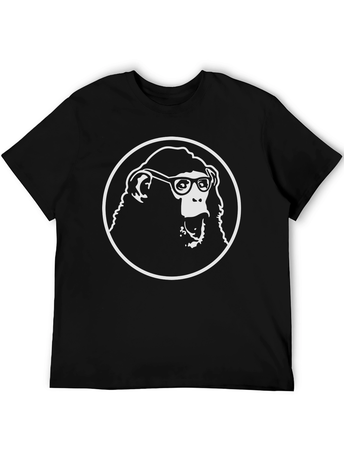 Funny Monkey Graphic Tee - Black Cotton T-Shirt