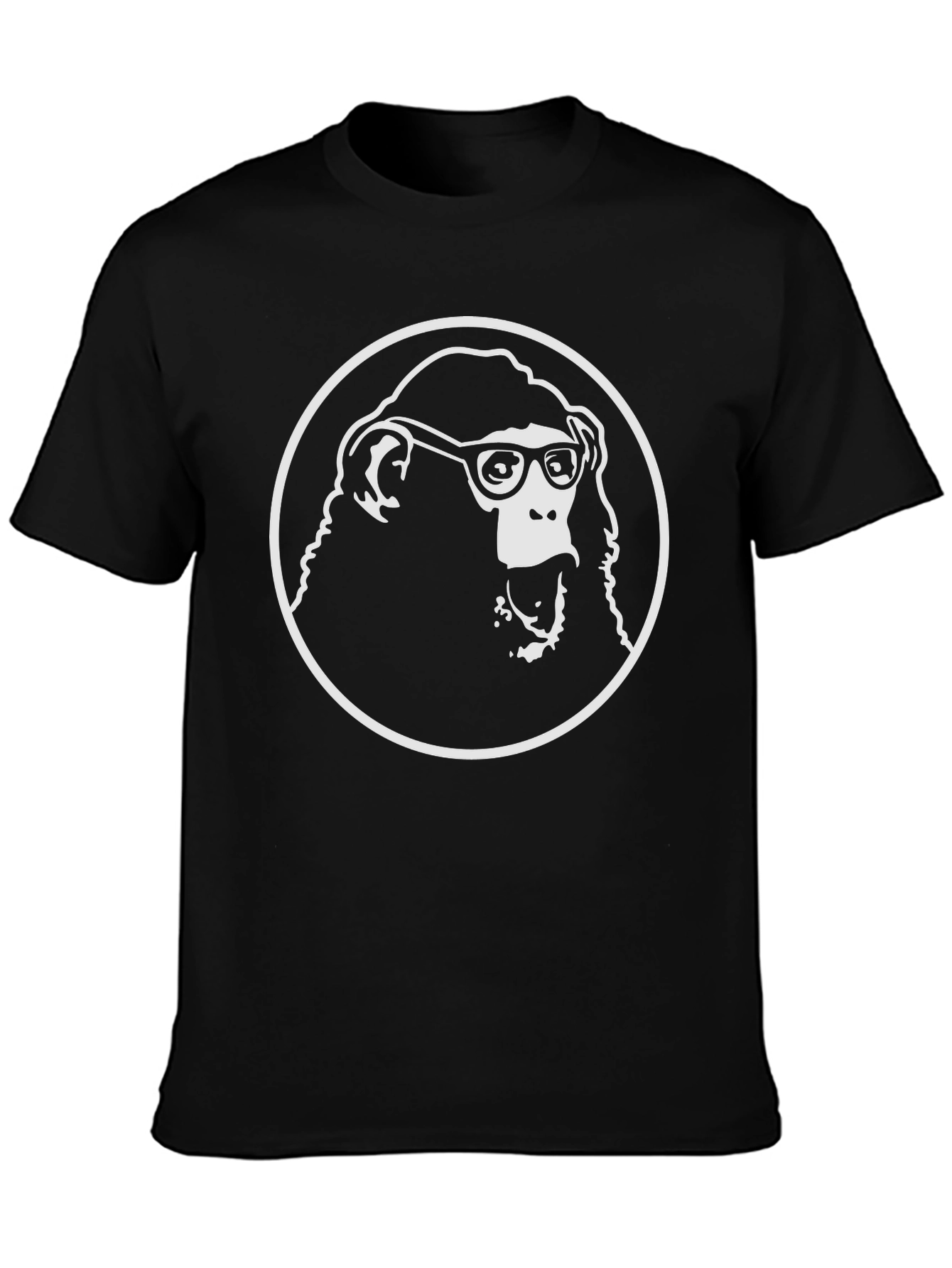 Funny Monkey Graphic Tee - Black Cotton T-Shirt