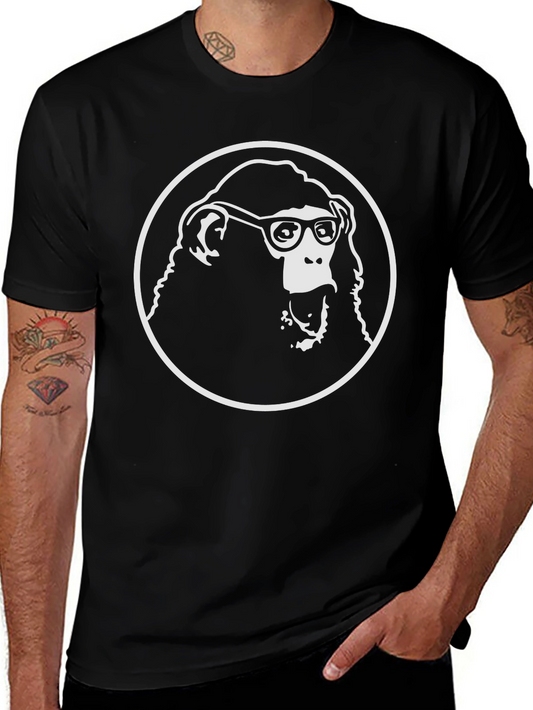 Funny Monkey Graphic Tee - Black Cotton T-Shirt