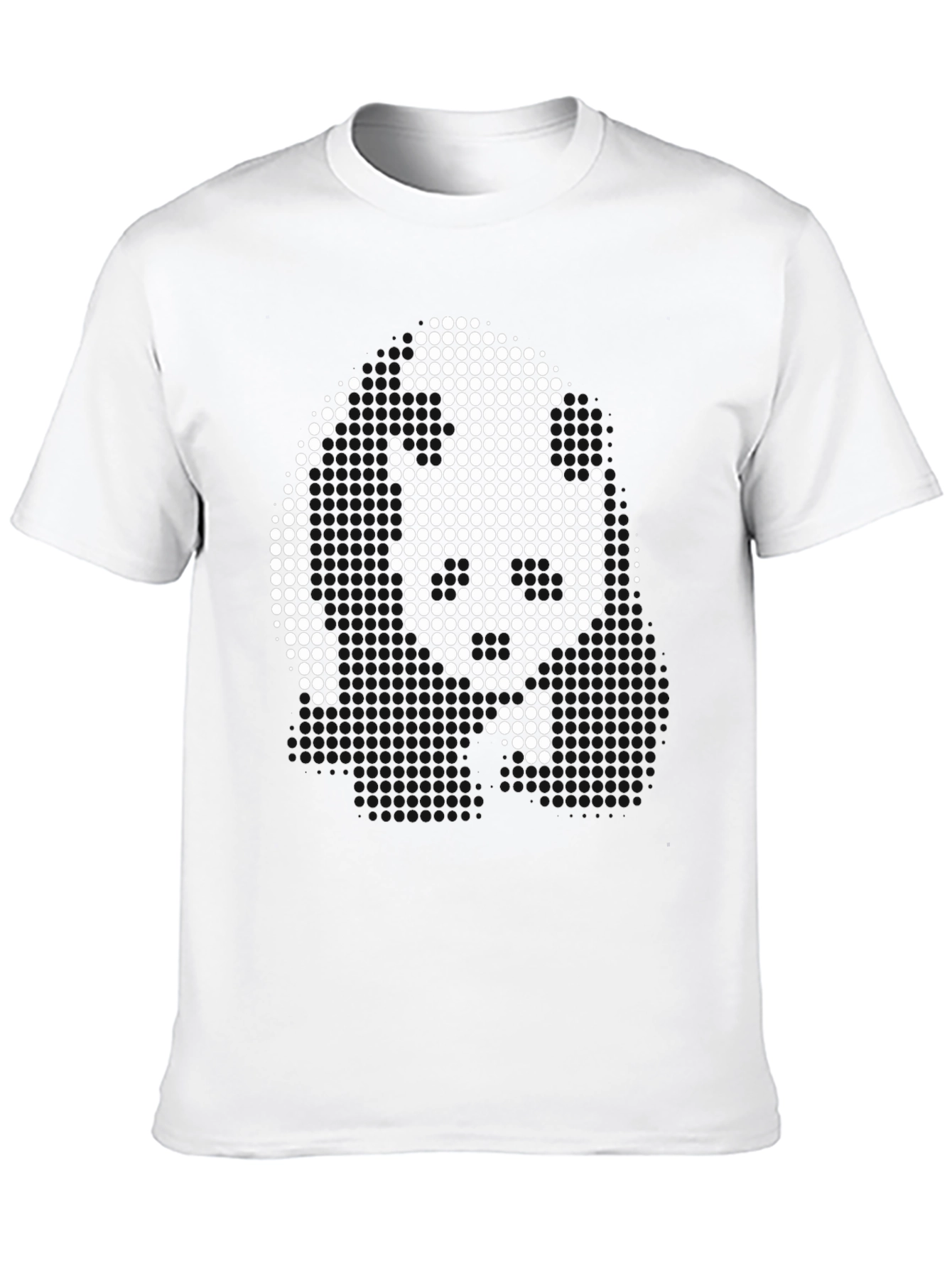 Pixel Art Face Graphic Black T-Shirt