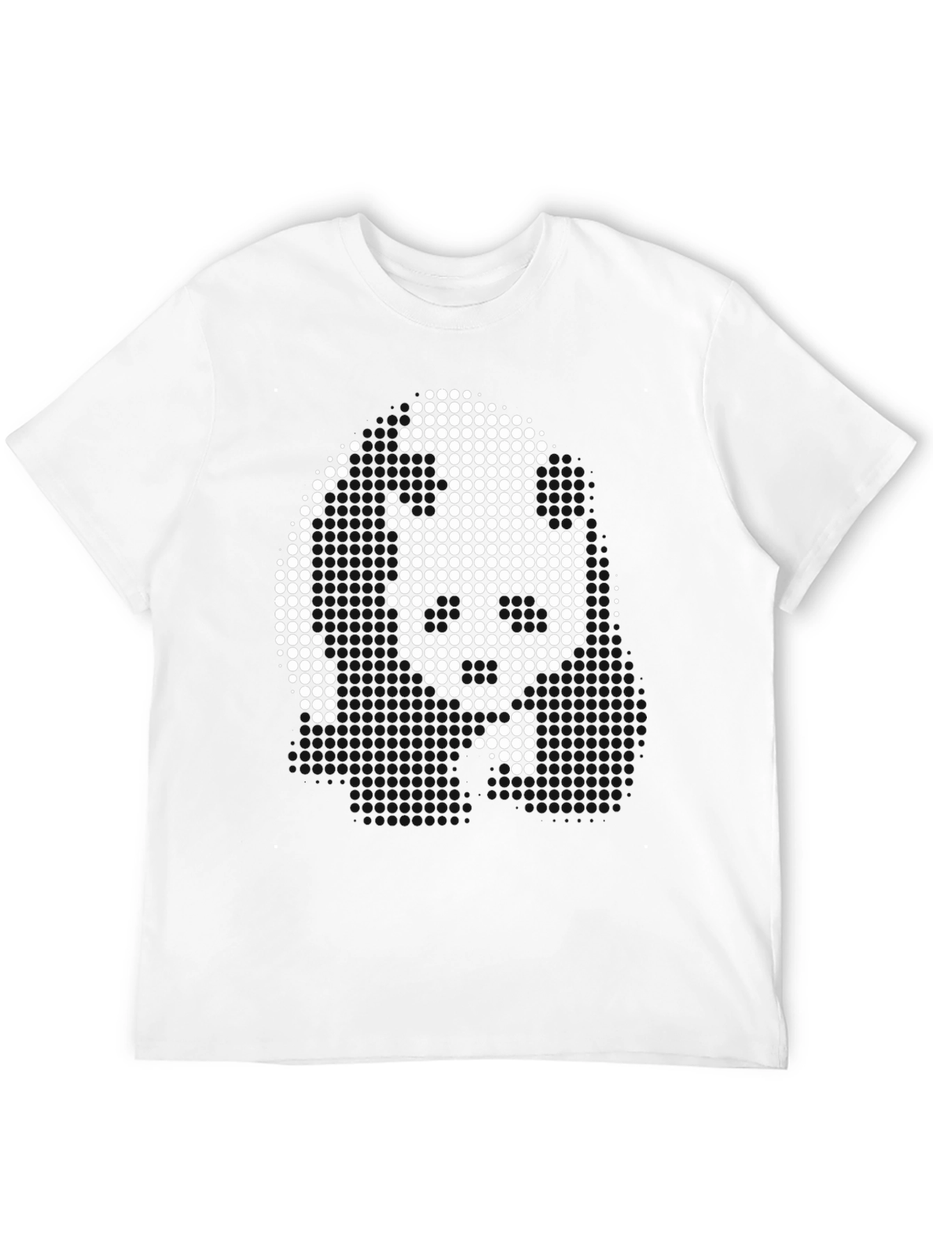 Pixel Art Face Graphic Black T-Shirt