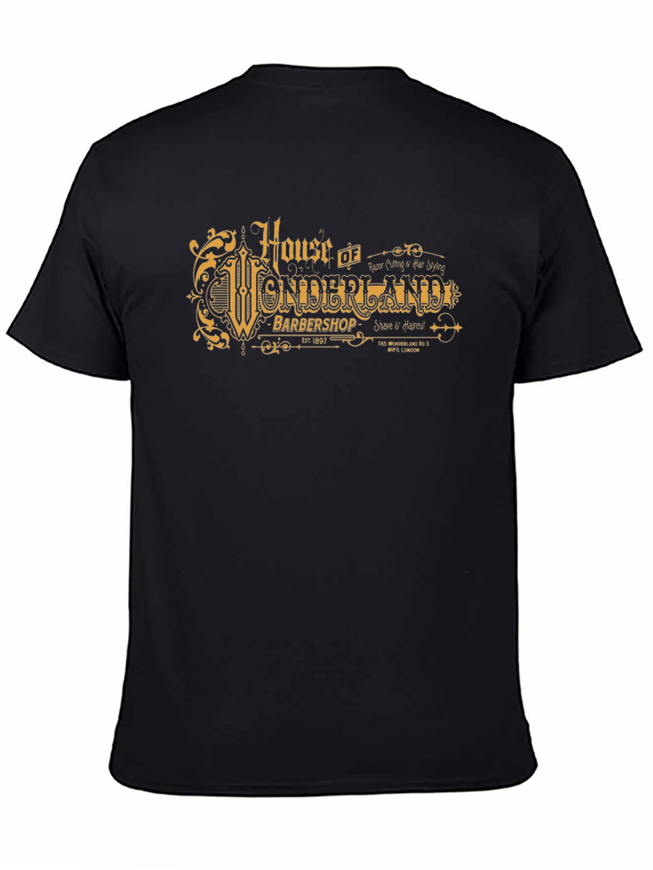 House of Wonderland Barbershop Black T-Shirt