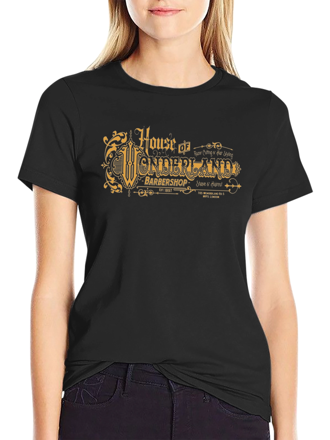 House of Wonderland Barbershop Black T-Shirt