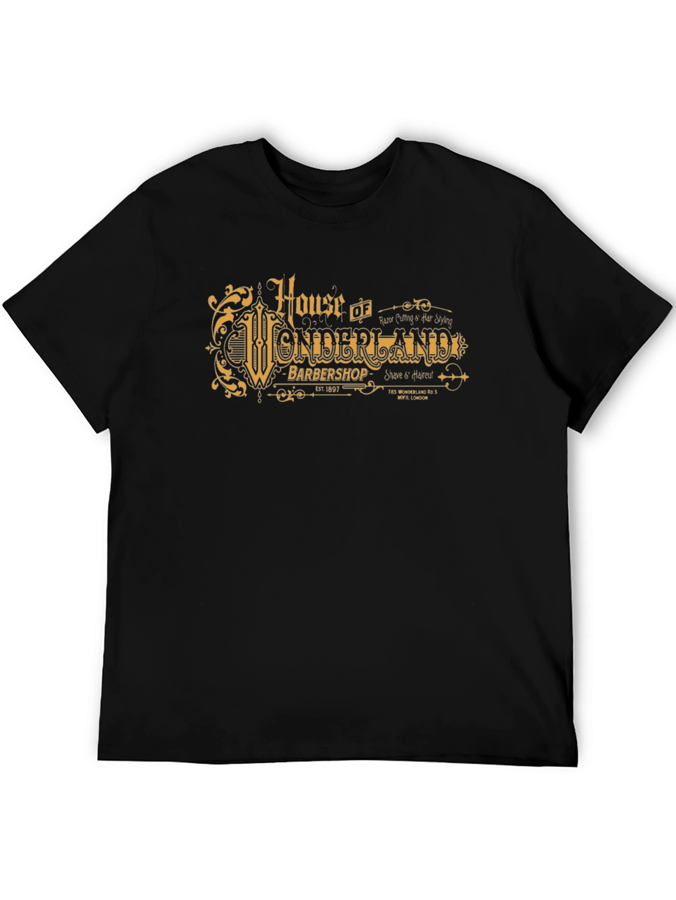 House of Wonderland Barbershop Black T-Shirt