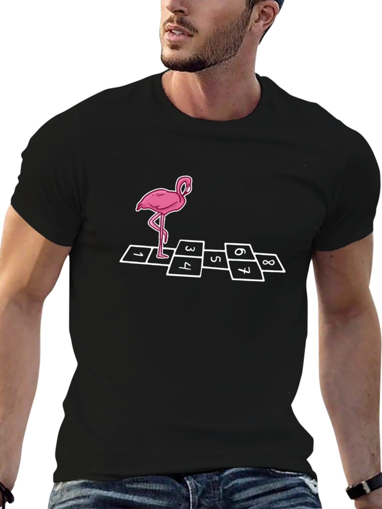 Fun Flamingo Hopscotch Graphic Tee