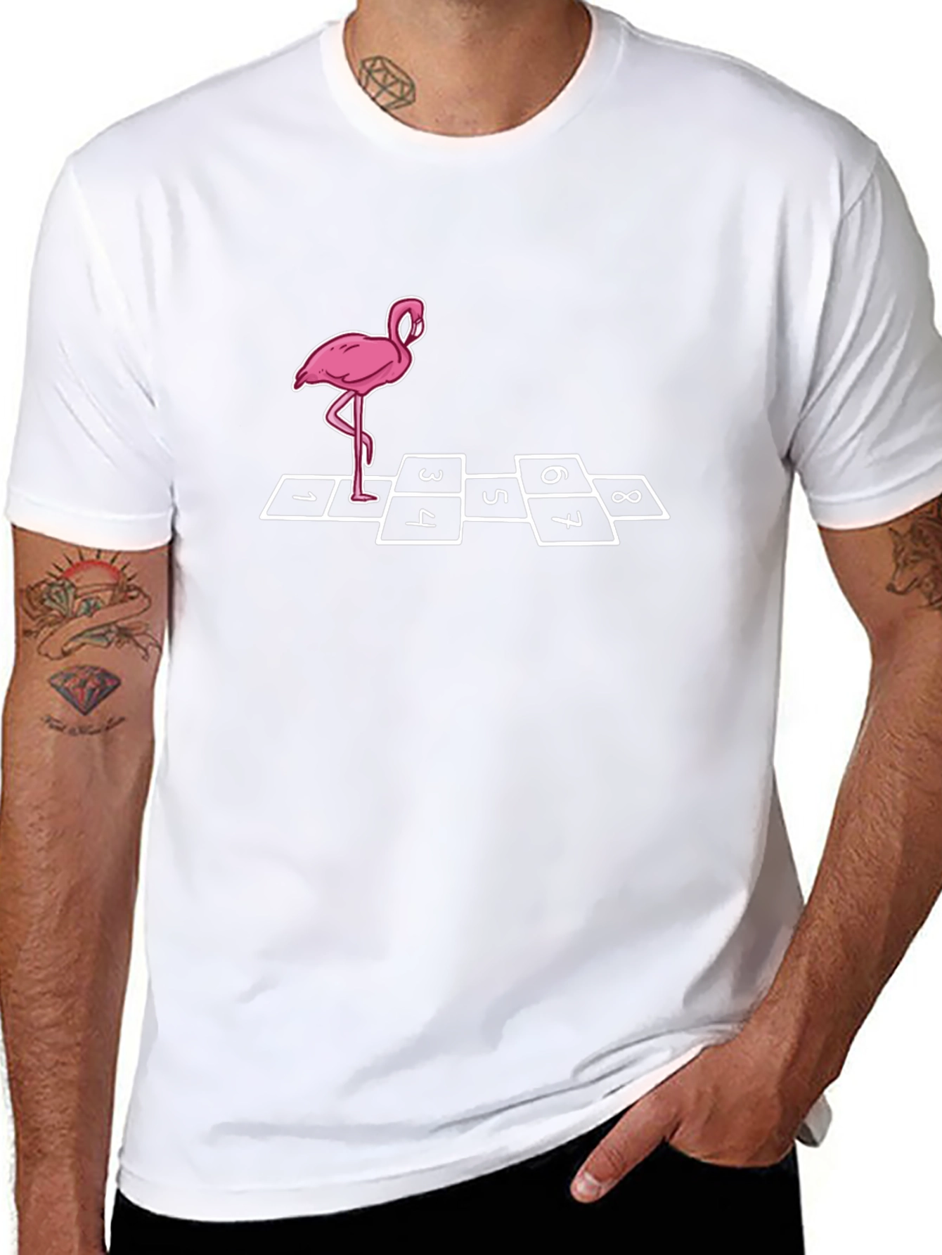 Fun Flamingo Hopscotch Graphic Tee