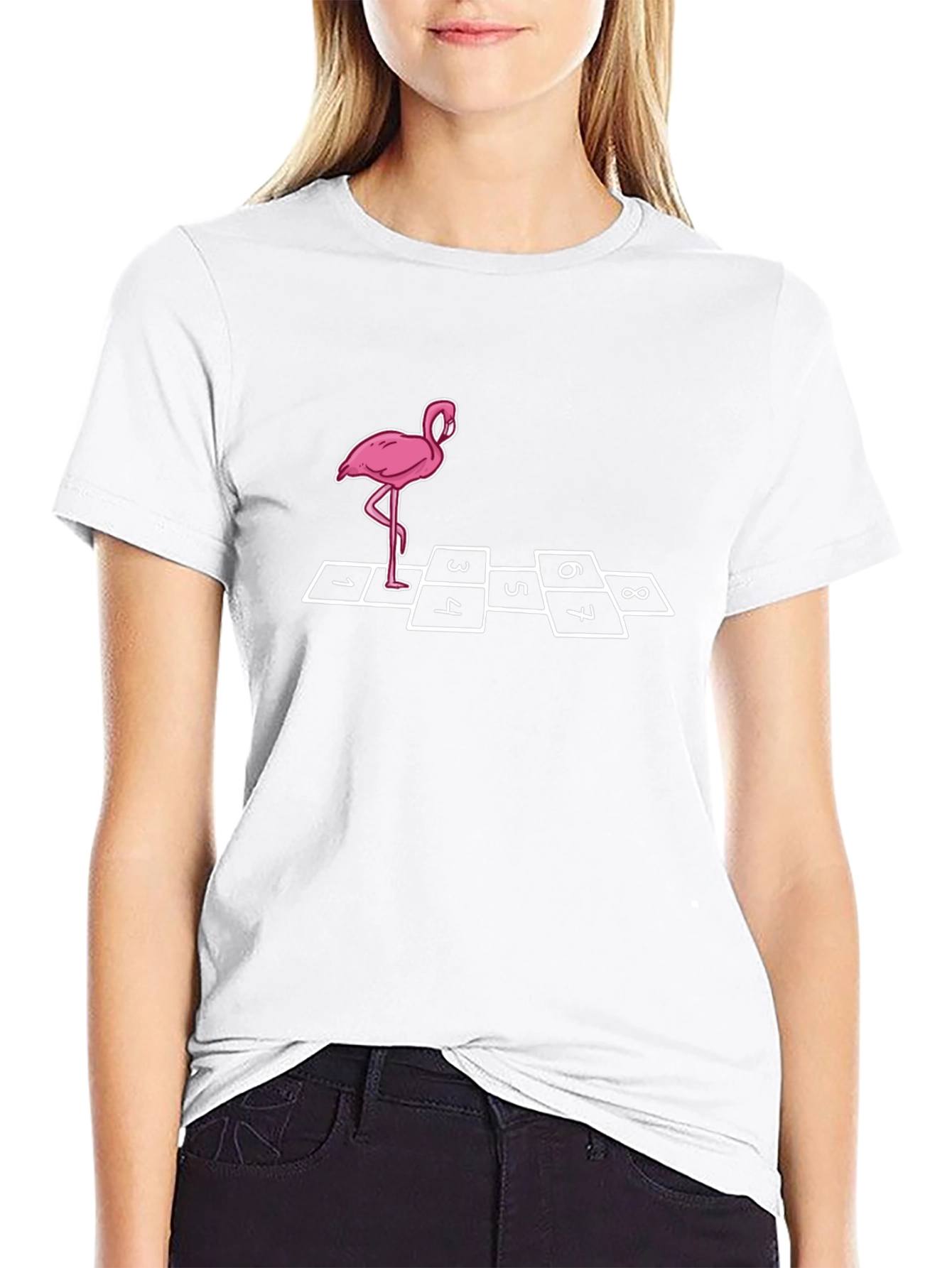 Fun Flamingo Hopscotch Graphic Tee