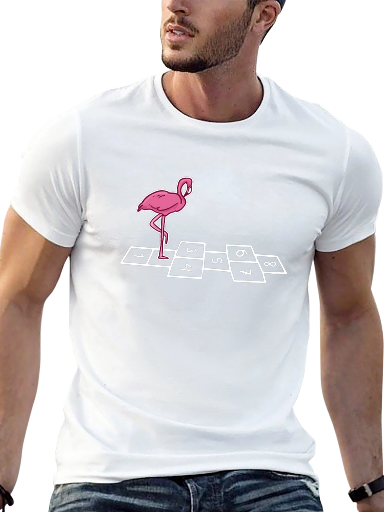 Fun Flamingo Hopscotch Graphic Tee
