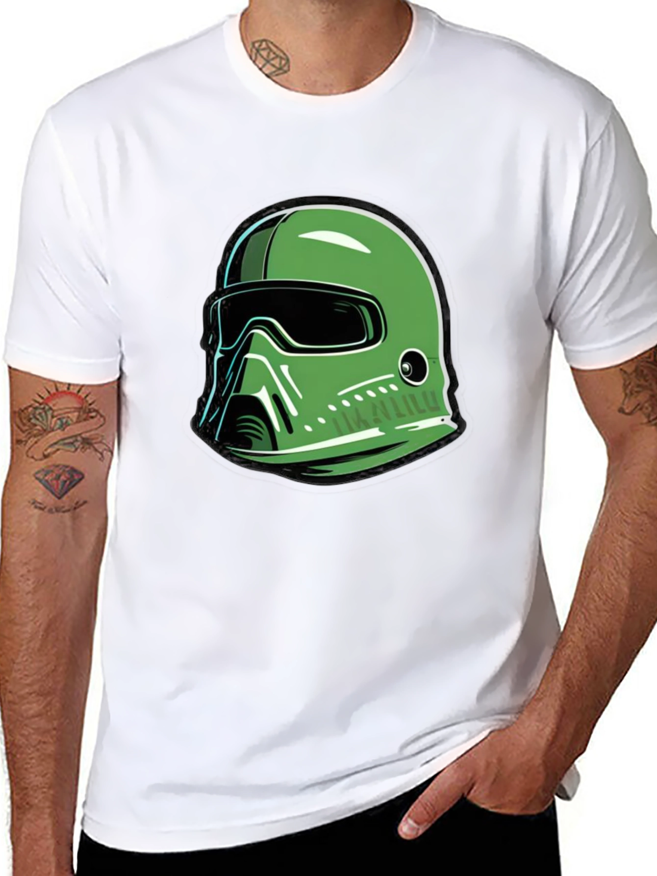 Green Helmet Graphic T-Shirt