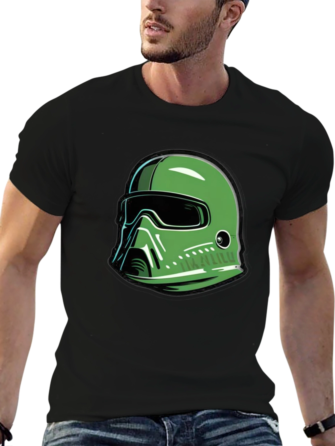 Green Helmet Graphic T-Shirt