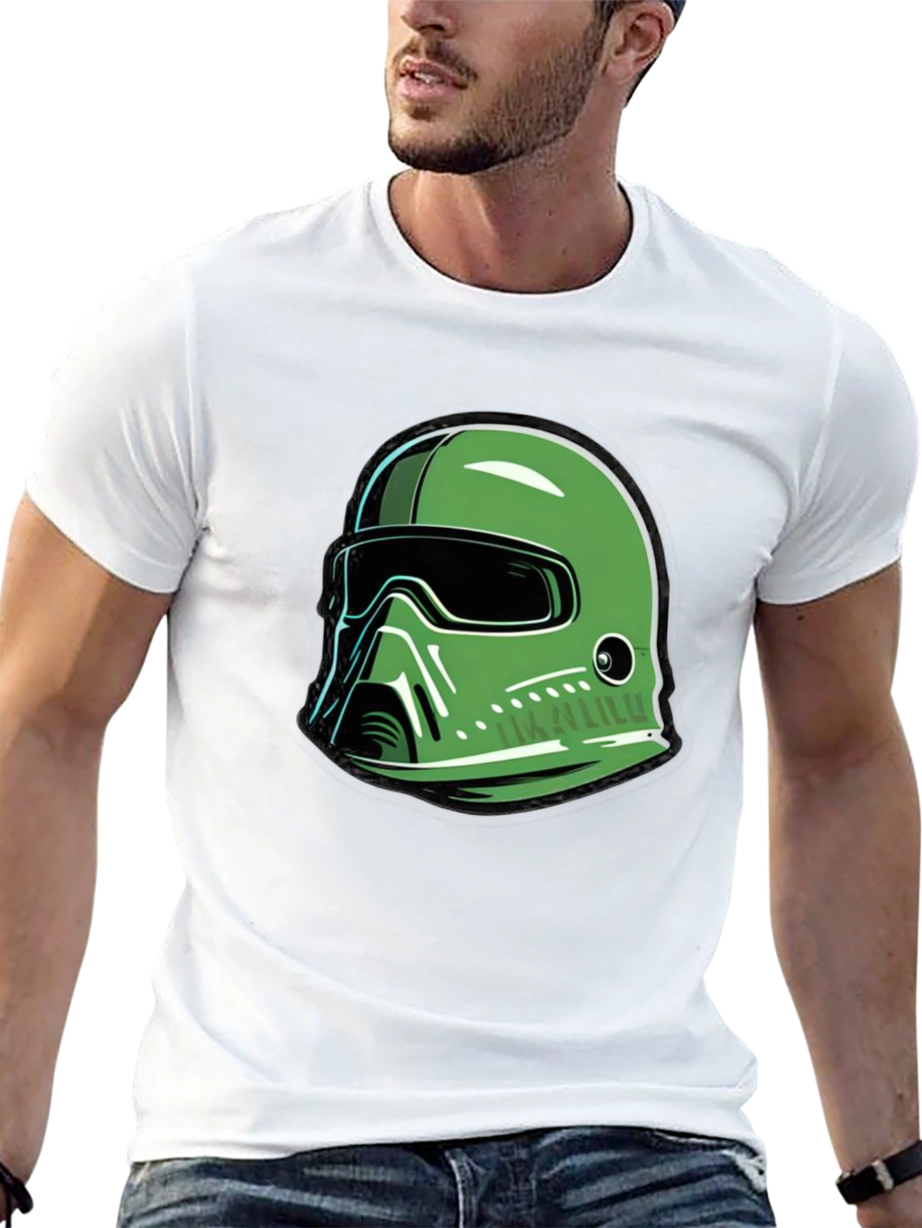 Green Helmet Graphic T-Shirt