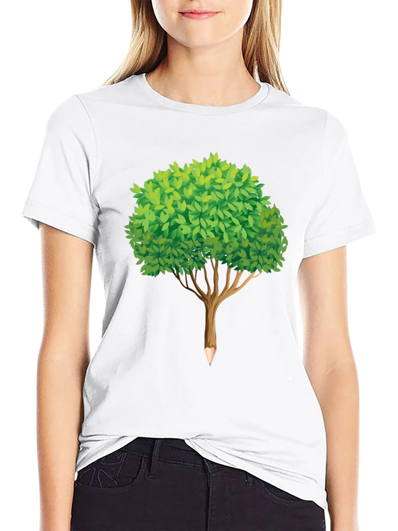 Tree Pencil Black T-Shirt