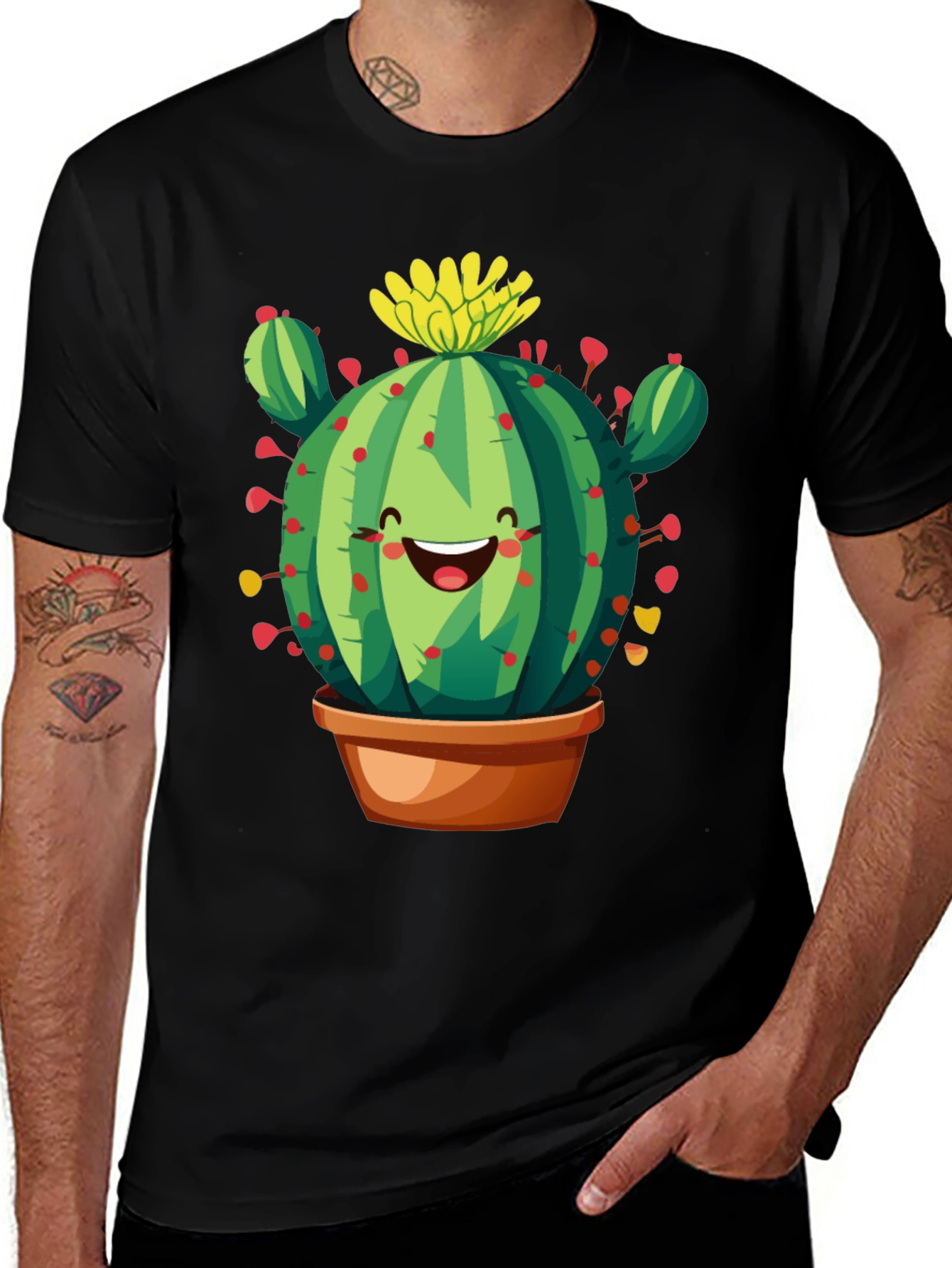 Cactus Graphic Black T-Shirt