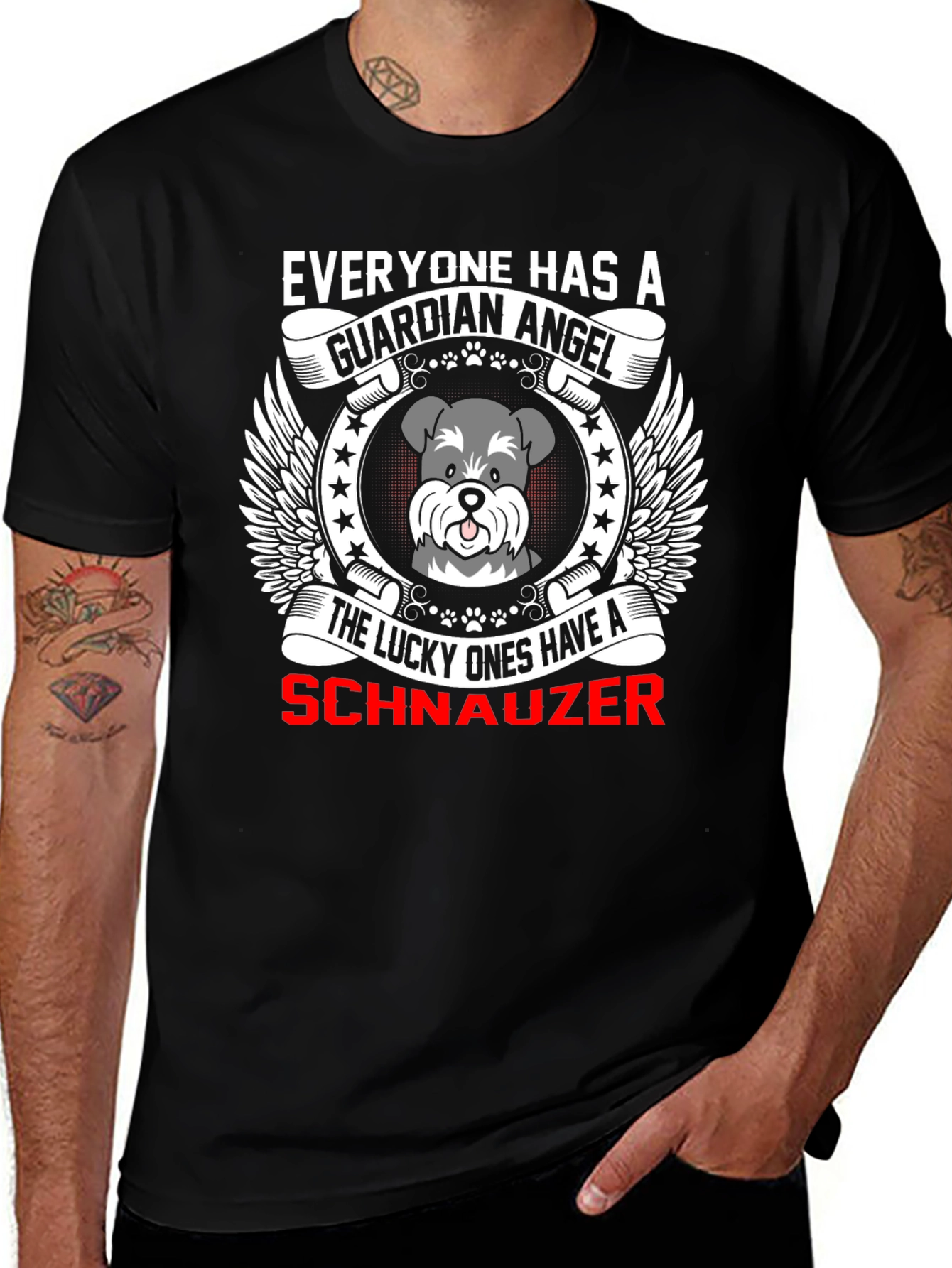 Guardian Angel Schnauzer T-Shirt