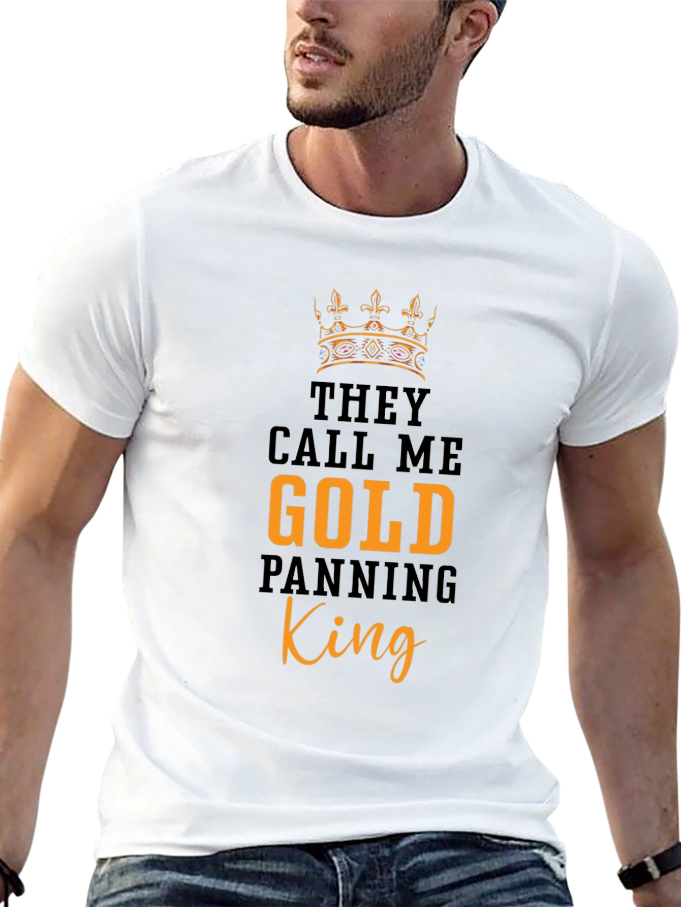 Gold Panning King Graphic Tee - Premium Cotton T-Shirt