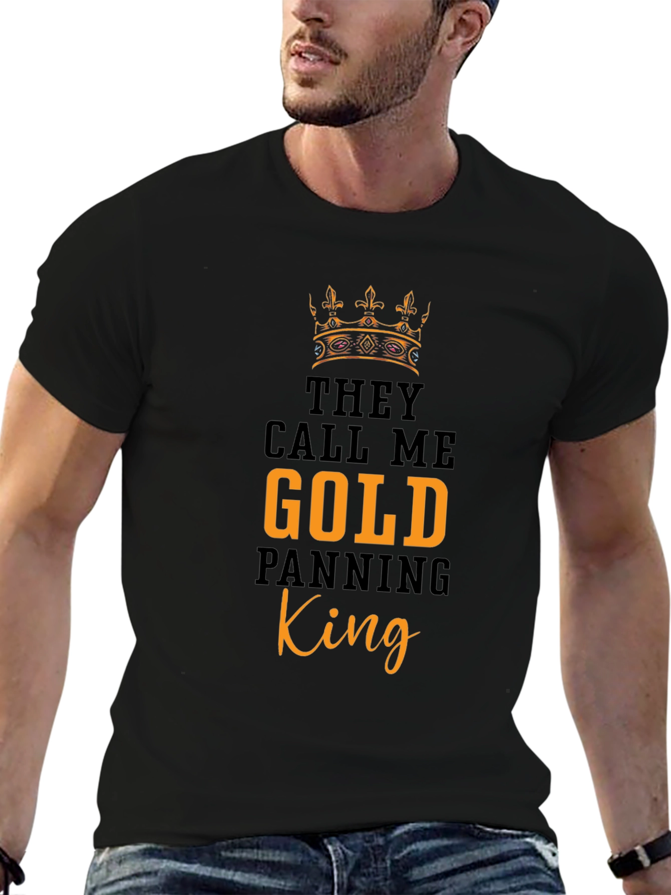 Gold Panning King Graphic Tee - Premium Cotton T-Shirt