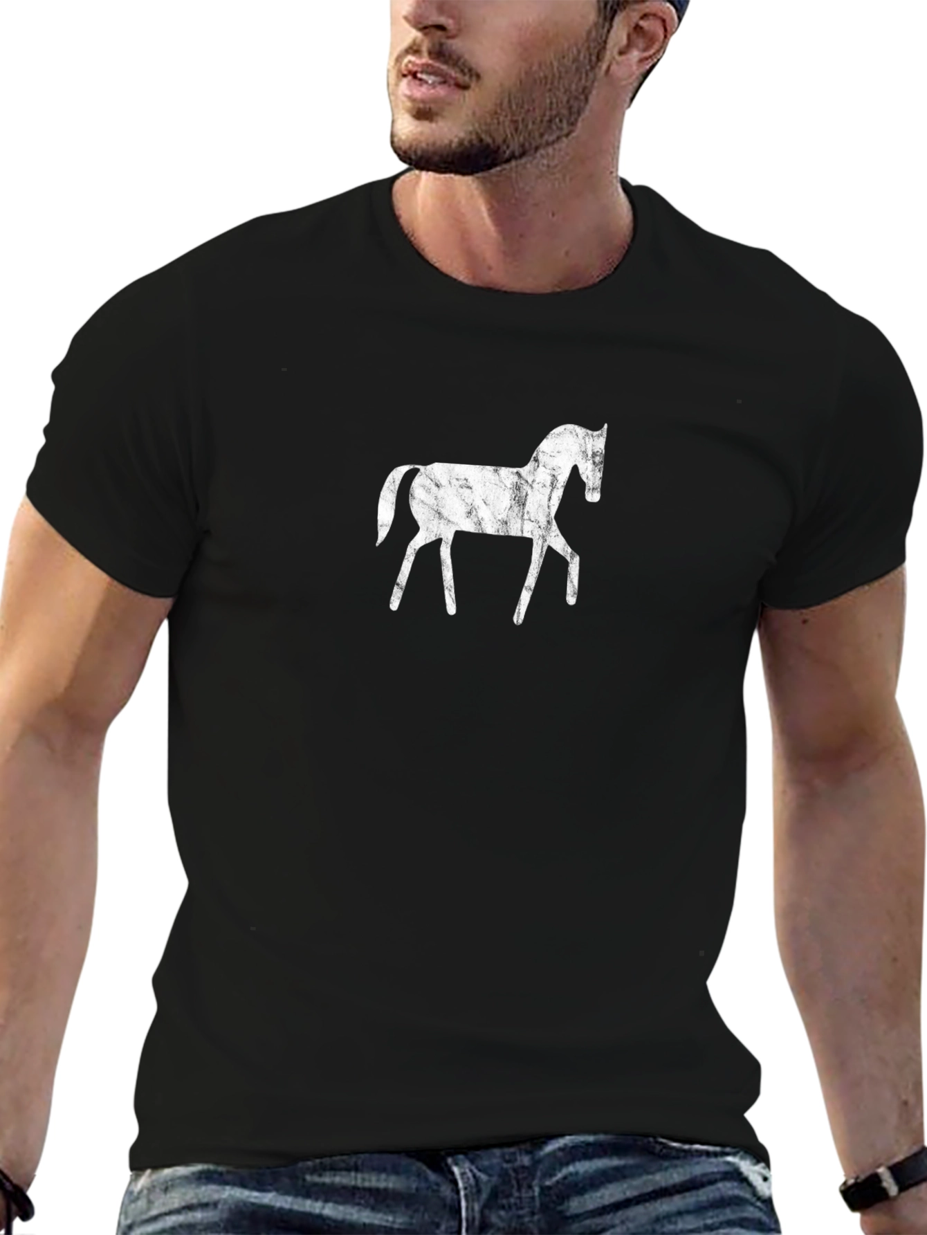 Black Horse Graphic Tee - Stylish Casual Wear