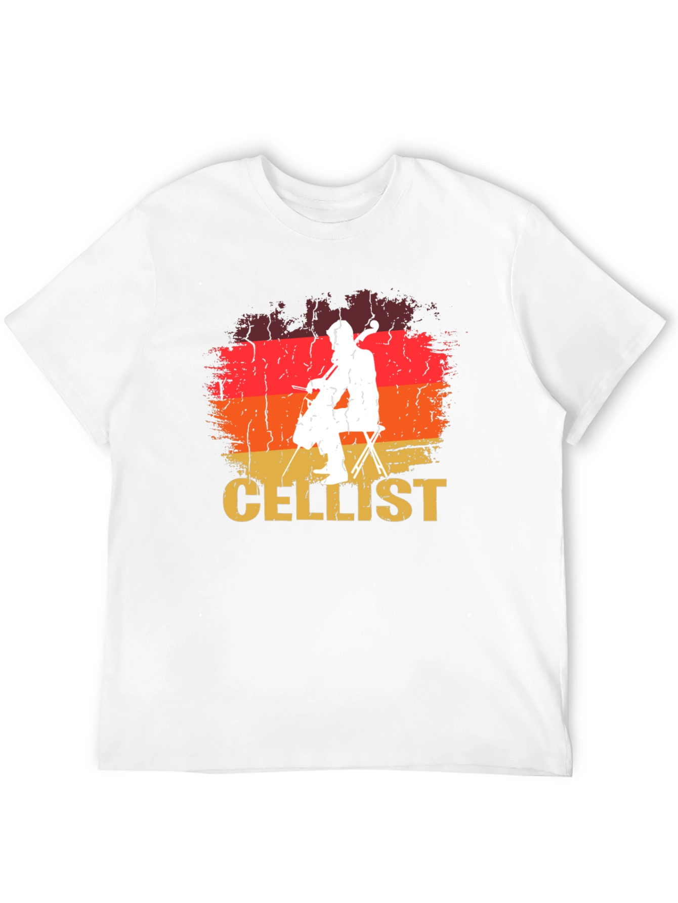 Cellist Retro Style Black T-Shirt